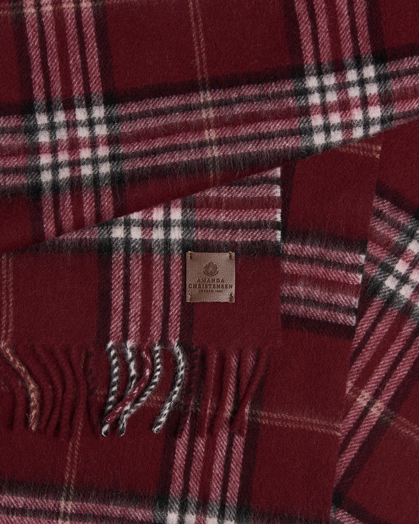 Homme | Écharpes | Amanda Christensen | Wool Check Scarf Bordeaux