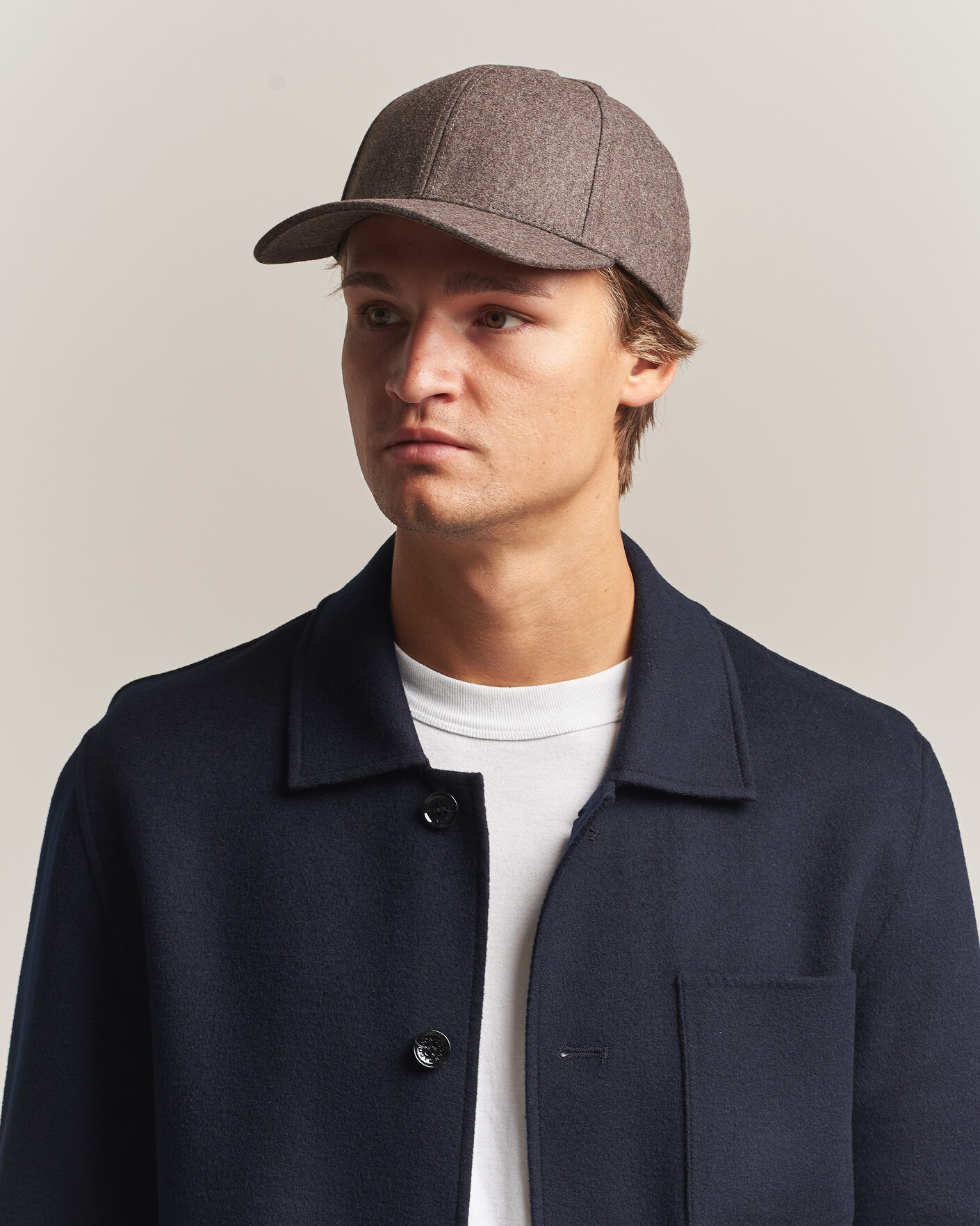 Homme | Bobs Et Casquettes | Varsity Headwear | Merino Wool Baseball Cap Taupe Brown