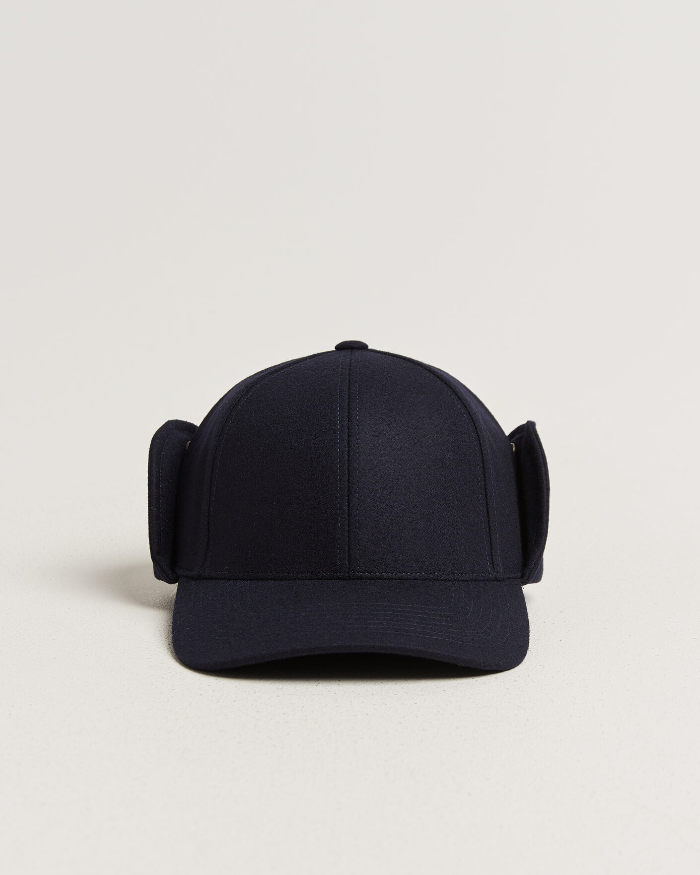 Homme | Bobs Et Casquettes | Varsity Headwear | Merino Wool Earflap Baseball Cap Dark Navy