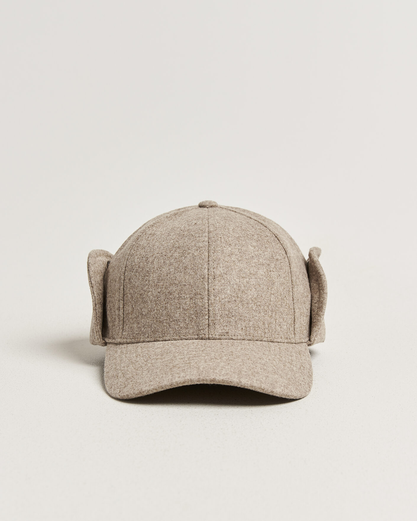 Homme | Bobs Et Casquettes | Varsity Headwear | Merino Wool Earflap Baseball Cap Umber Beige