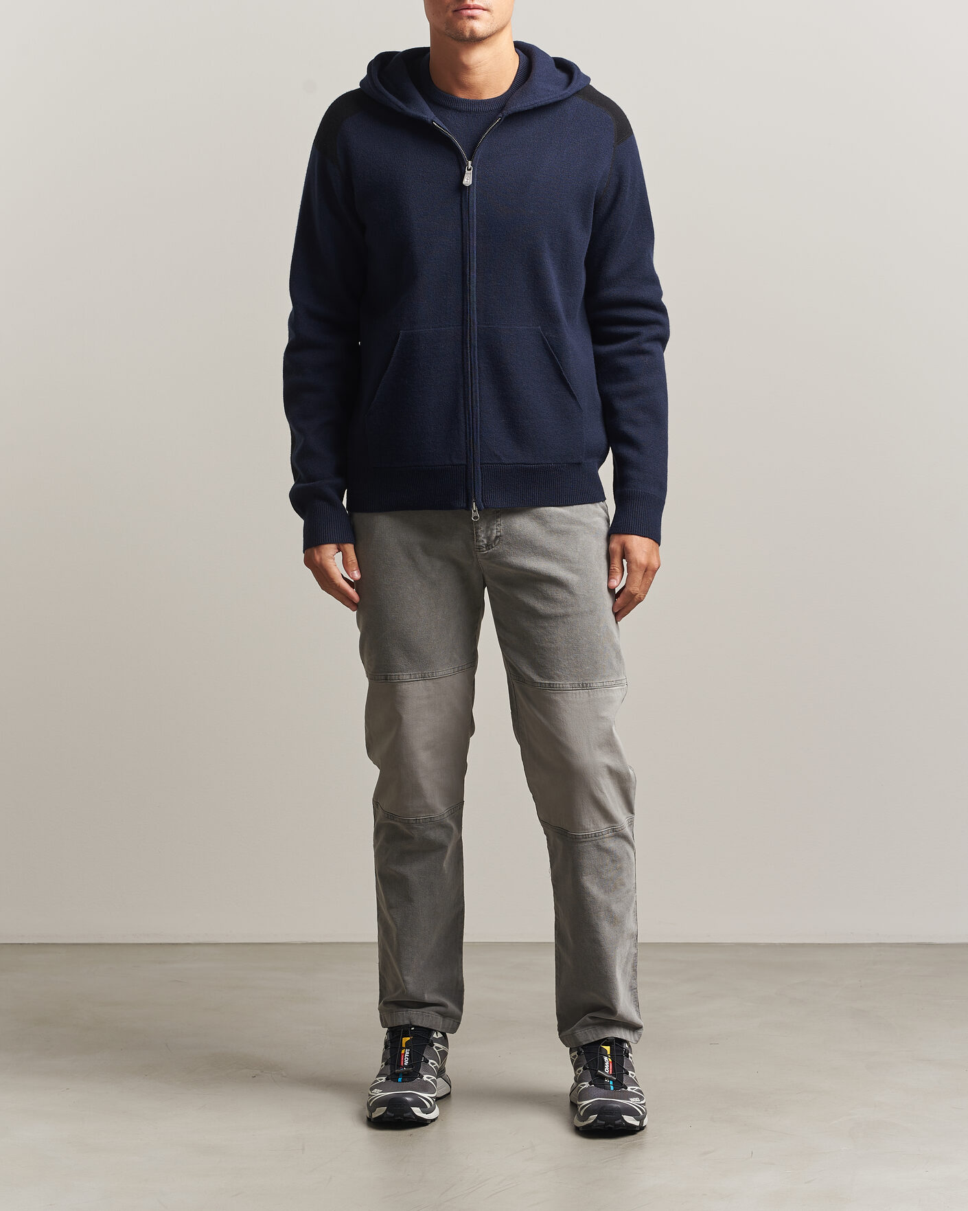 Homme | Pulls Et Tricots | Sail Racing | Spine Wool Knitted Full Zip Hoodie Dark Navy