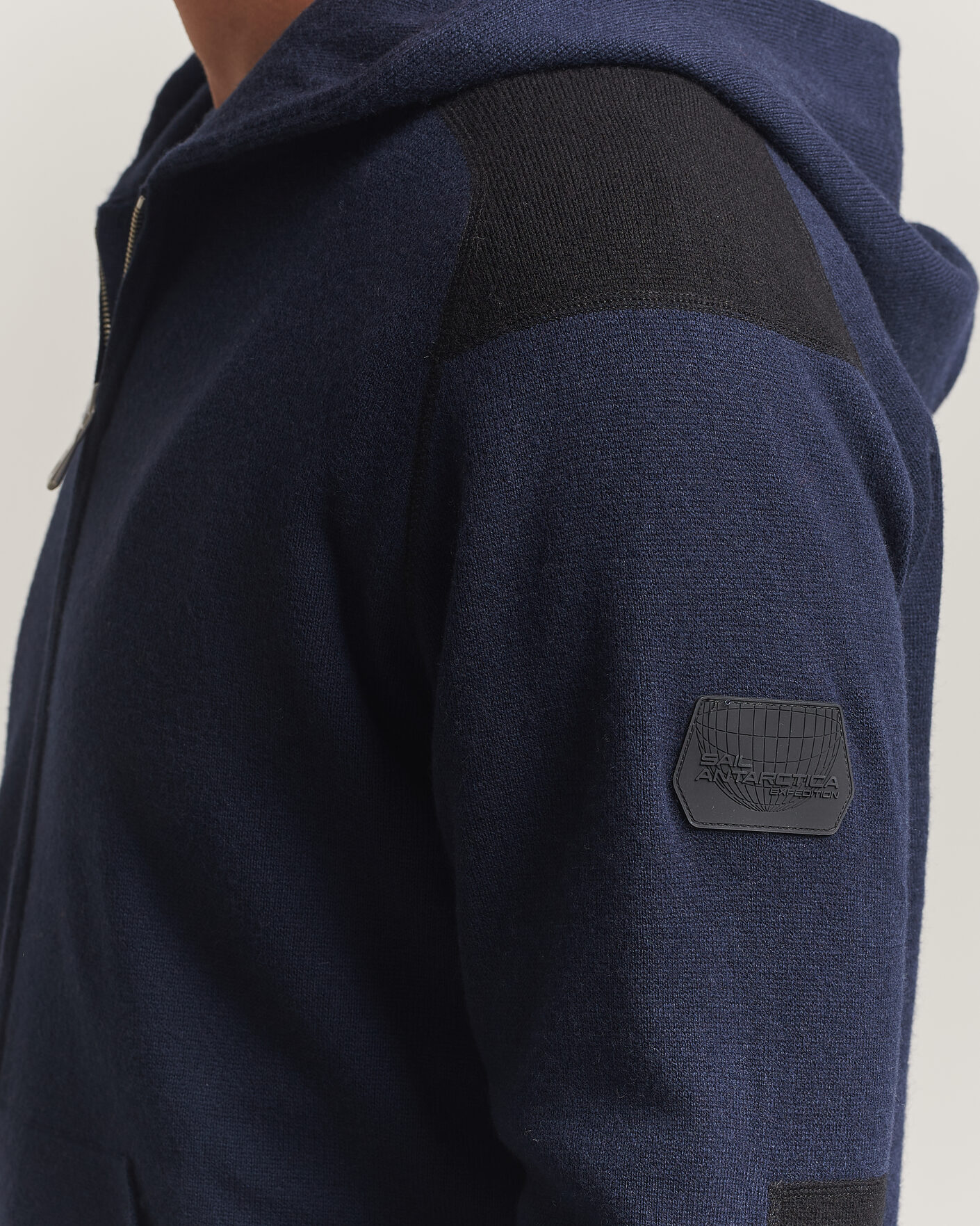 Homme | Pulls Et Tricots | Sail Racing | Spine Wool Knitted Full Zip Hoodie Dark Navy