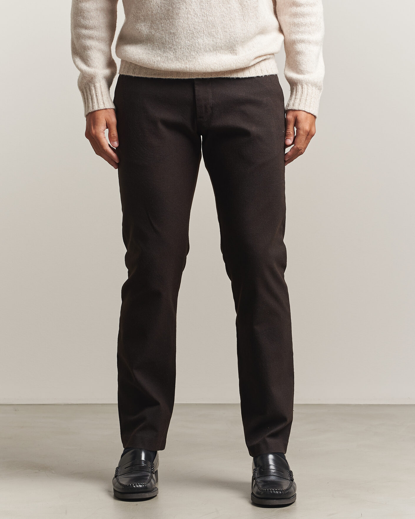 Homme | Pantalons | NN07 | Theo Brushed Cotton Trousers Deep Truffle