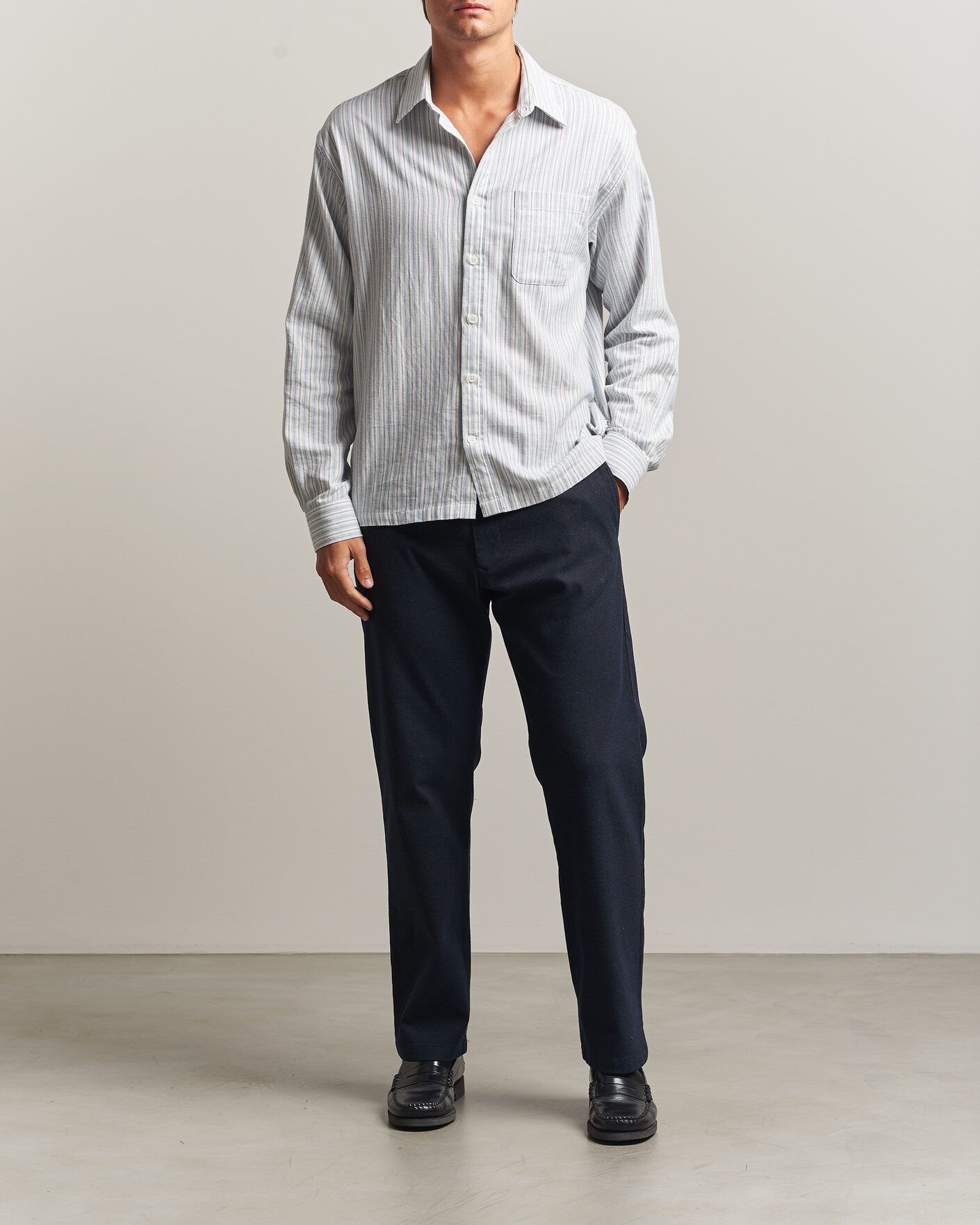 Homme | Pantalons | NN07 | Aden Brushed Cotton Trousers Deep Navy