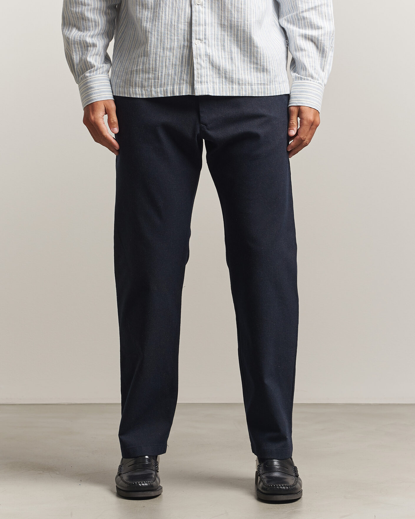 Homme | Pantalons | NN07 | Aden Brushed Cotton Trousers Deep Navy