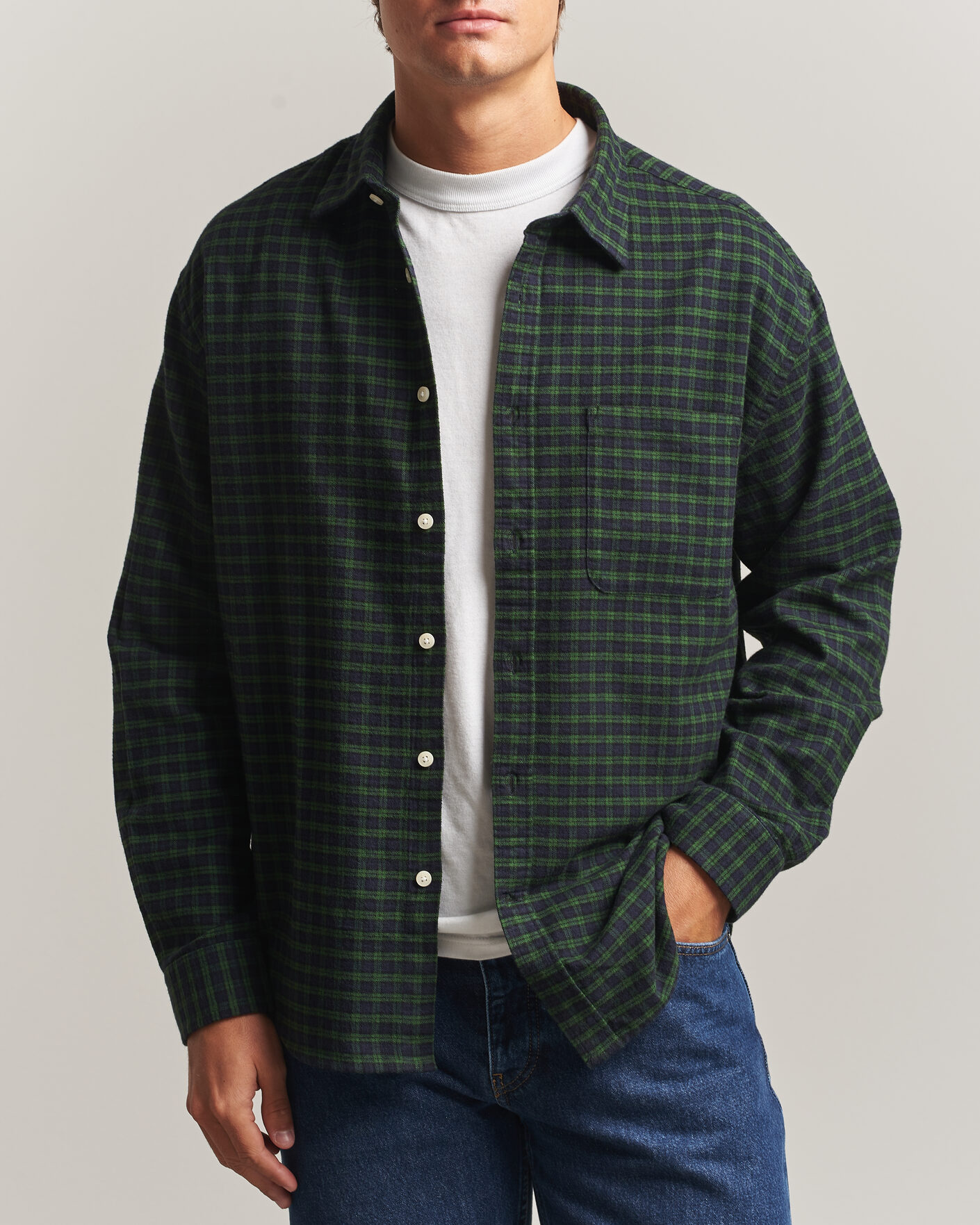 Homme | Chemises | NN07 | Deon Flannel Shirt Eden Check