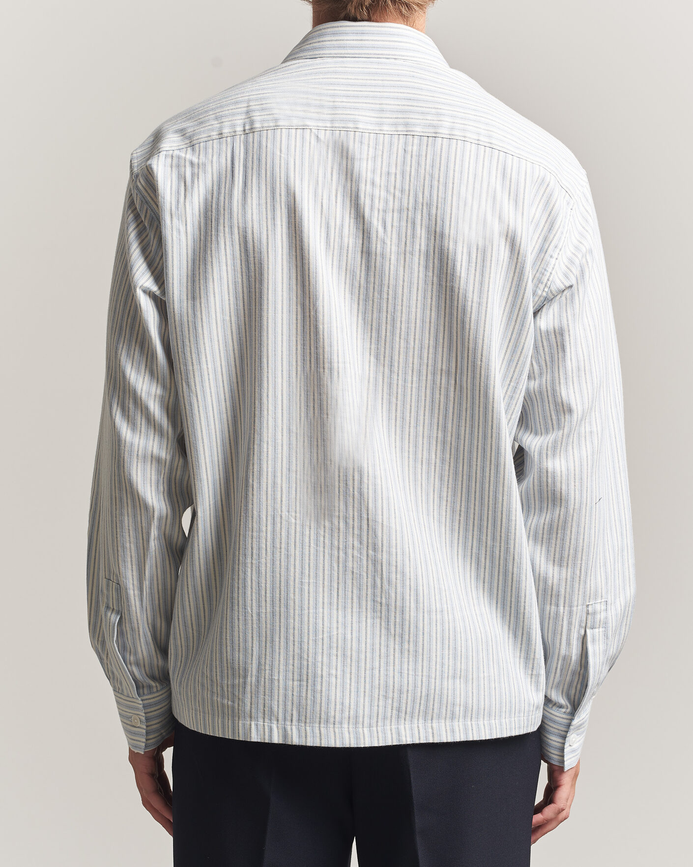 Homme | Chemises | NN07 | Deon Brushed Cotton Striped Shirt Blue