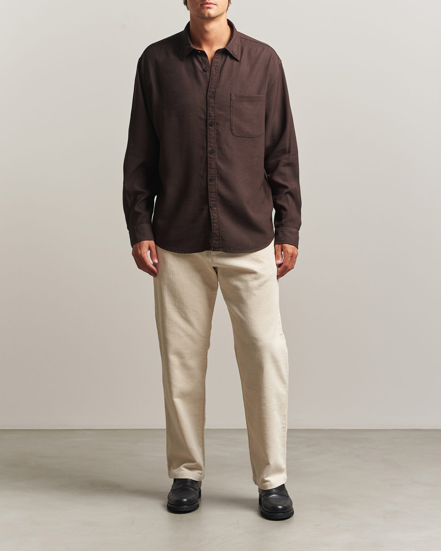 Homme | Chemises | NN07 | Deon Viscose Shirt Deep Truffle