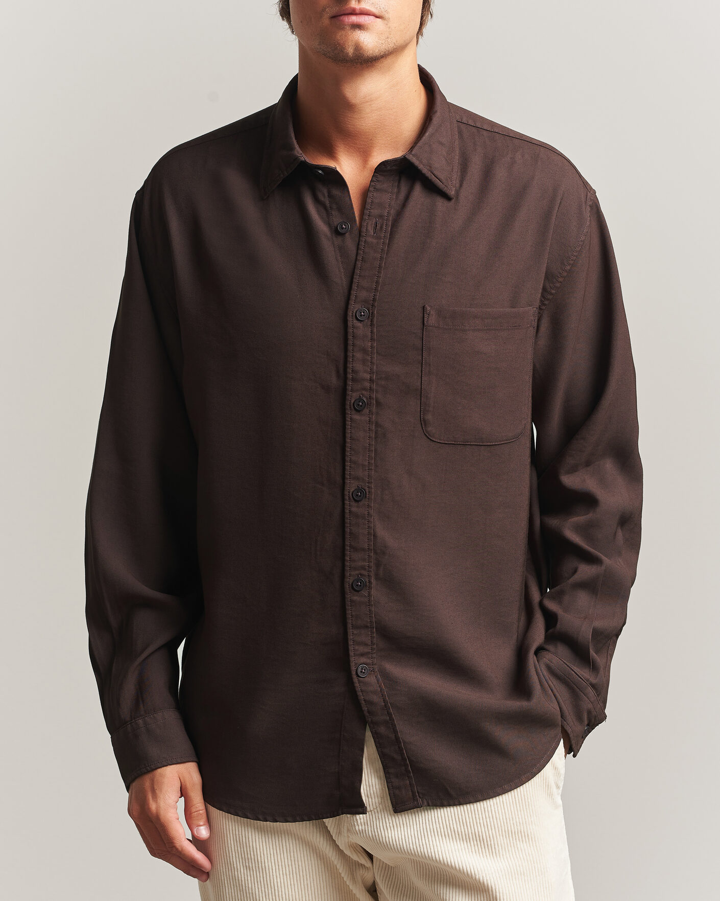 Homme | Chemises | NN07 | Deon Viscose Shirt Deep Truffle