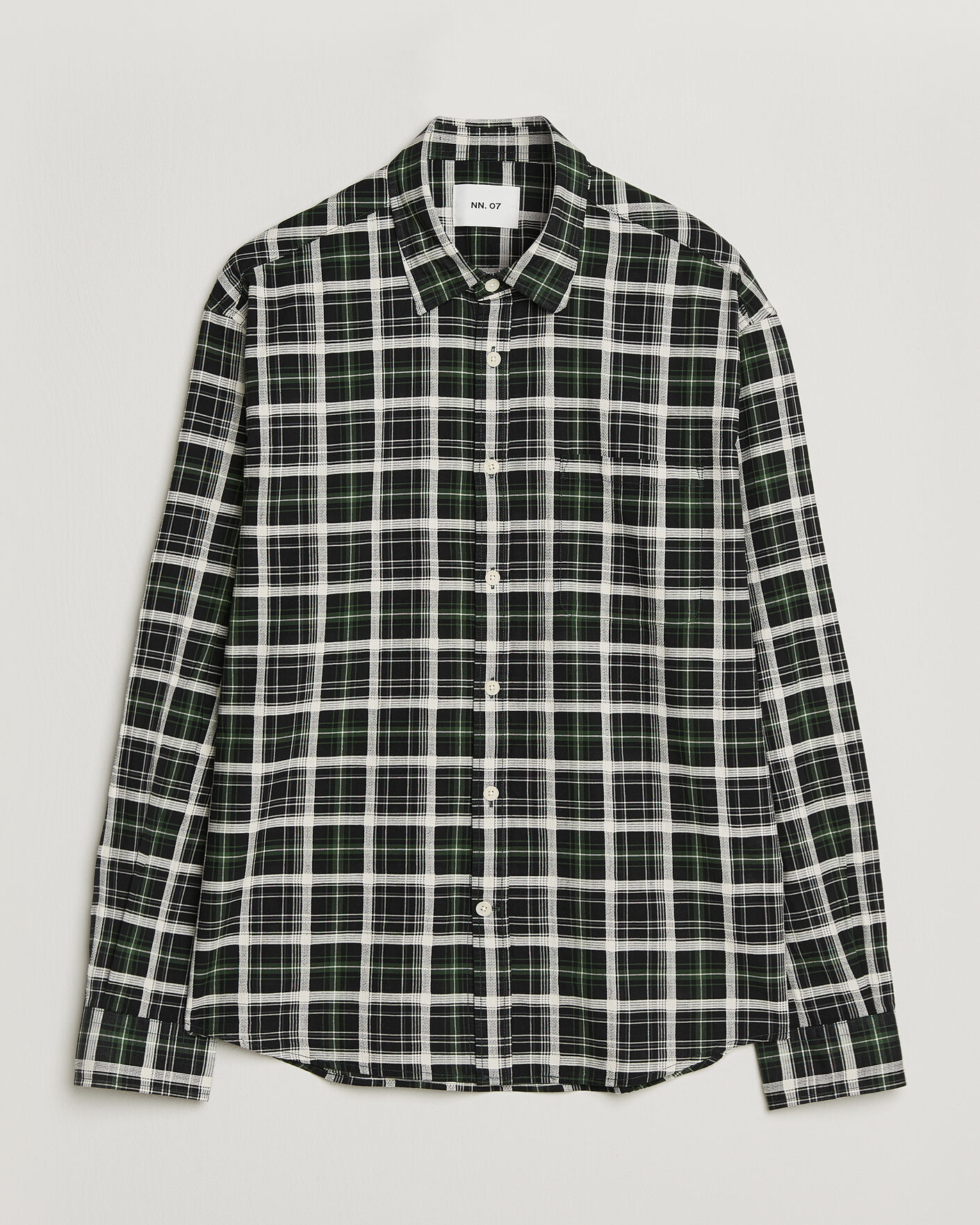 Homme | Chemises | NN07 | Deon Cotton Checked Shirt Fern Green