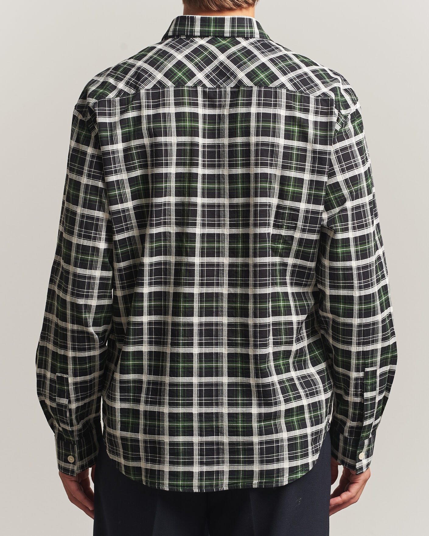 Homme | Chemises | NN07 | Deon Cotton Checked Shirt Fern Green