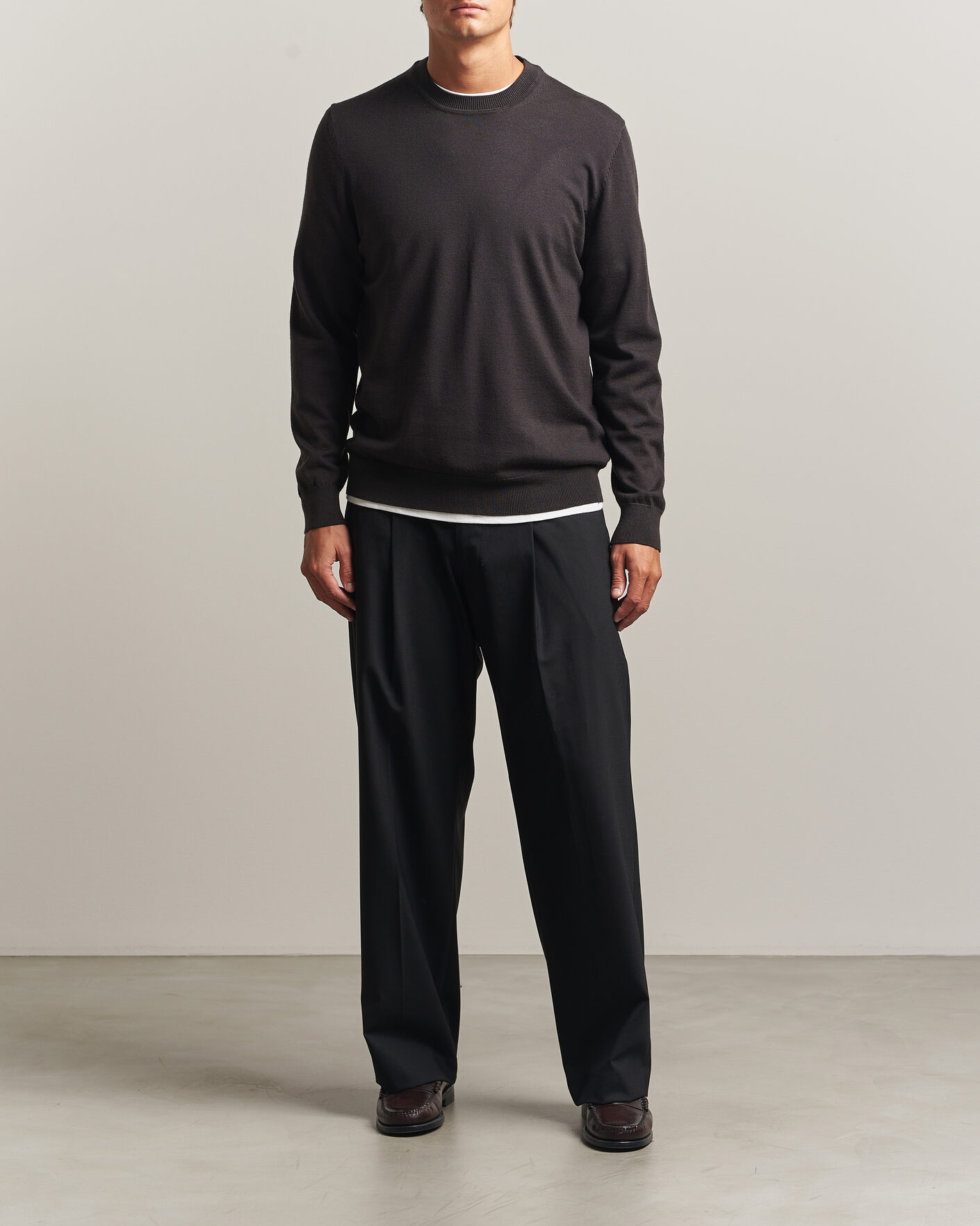 Homme | Pulls Et Tricots | NN07 | Ted Merino Crew Neck Pullover Deep Truffle
