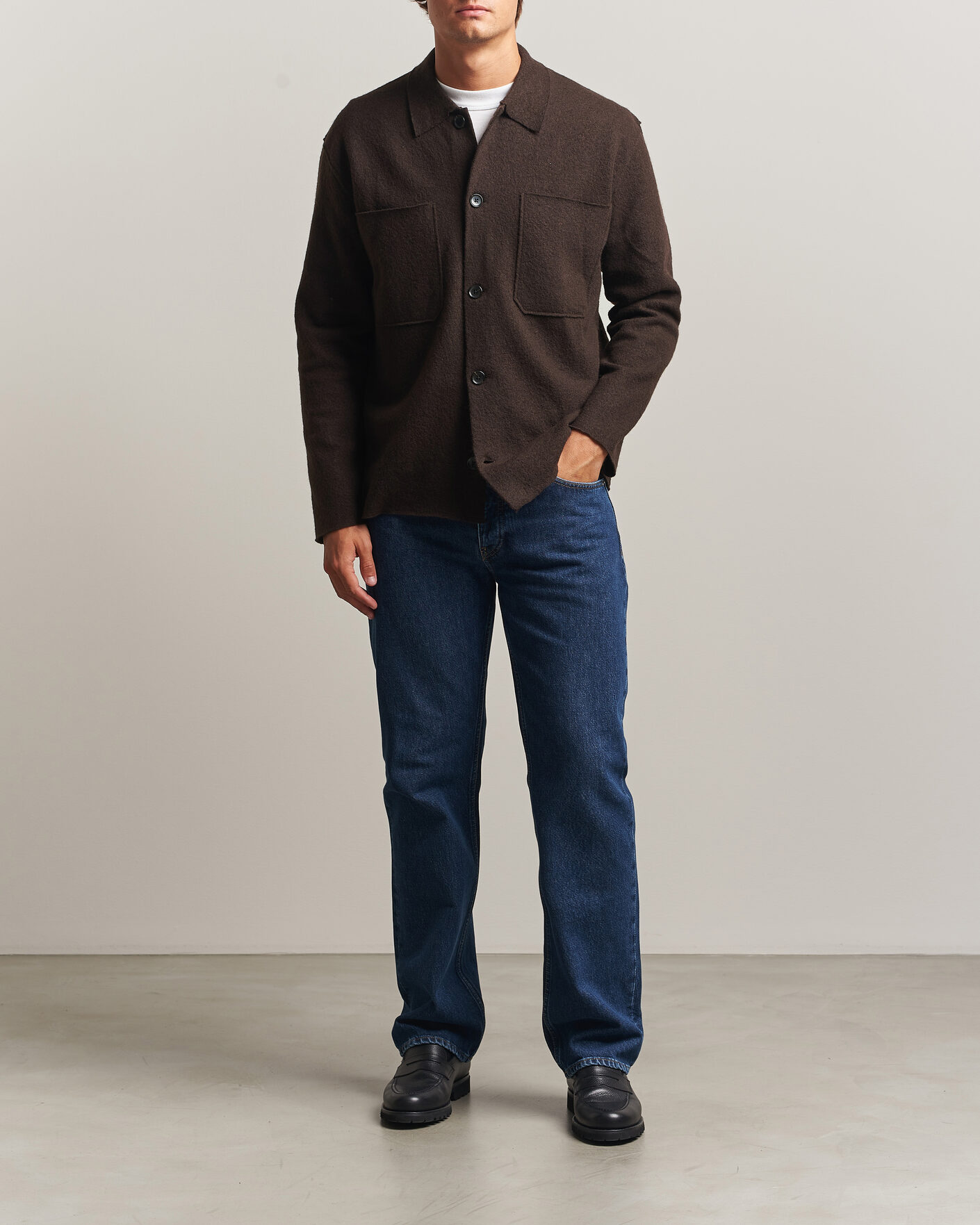 Homme | Pulls Et Tricots | NN07 | Jonas Boiled Wool Cardigan Deep Truffle