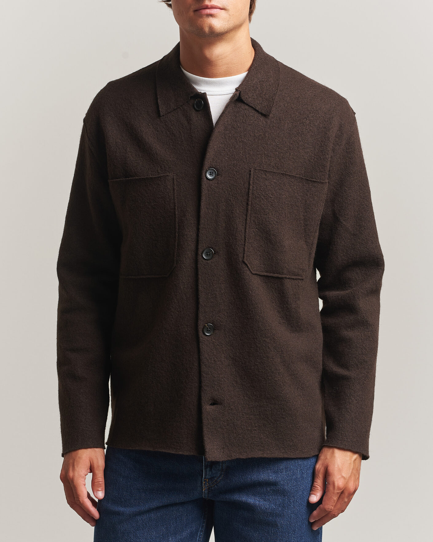 Homme | Pulls Et Tricots | NN07 | Jonas Boiled Wool Cardigan Deep Truffle