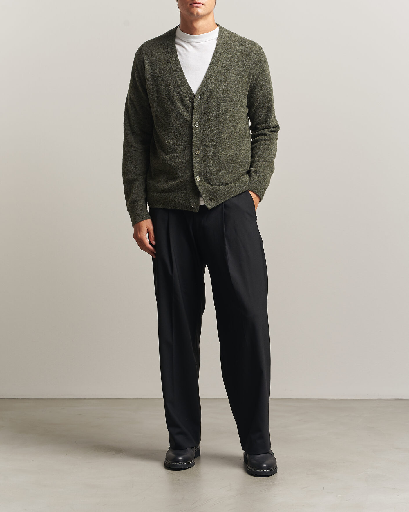 Homme | Pulls Et Tricots | NN07 | Gavin Brushed Wool Knitted Cardigan Dark Army