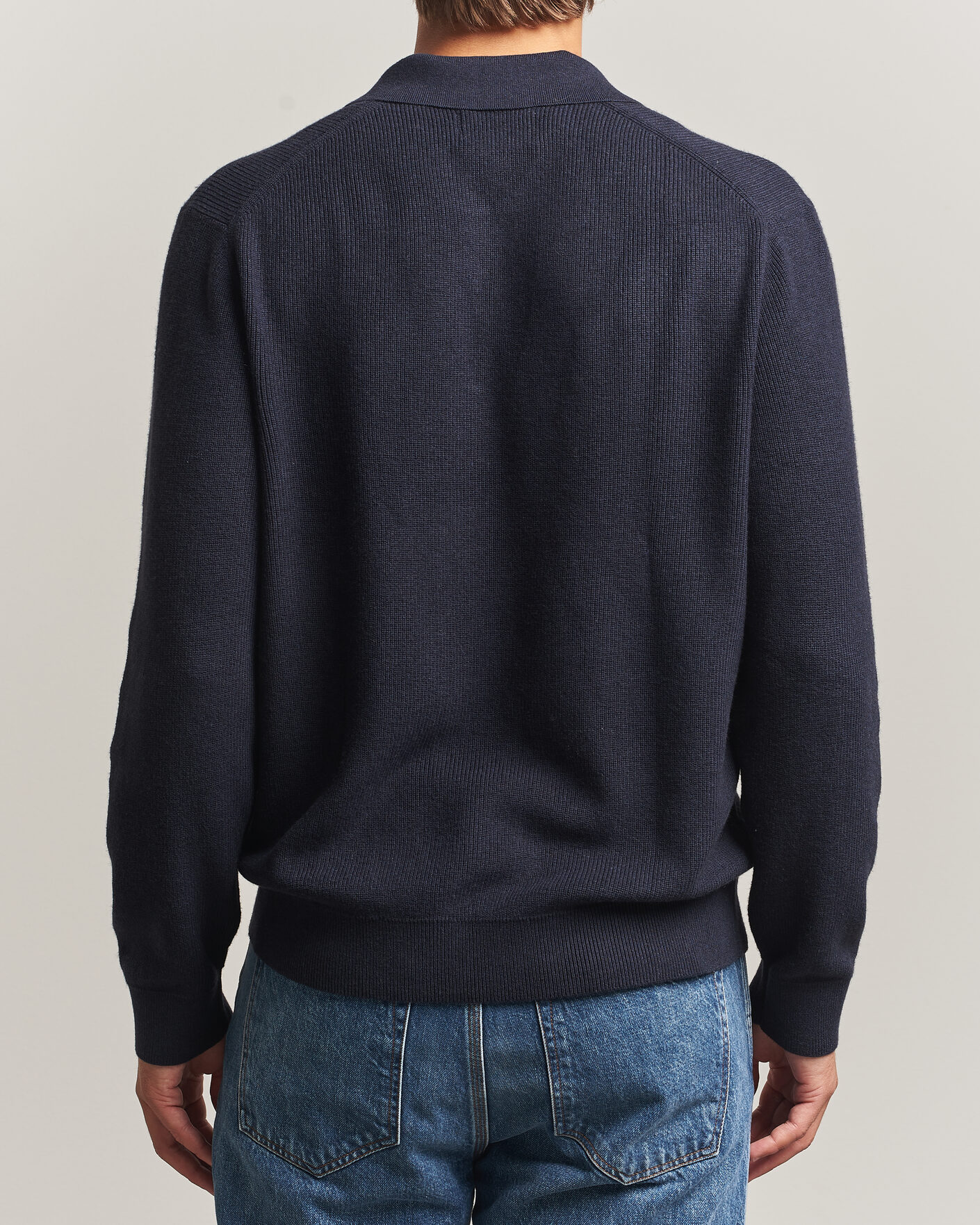 Homme | Pulls Et Tricots | NN07 | Hope Cotton/Cashmere Rib Knitted Polo Navy