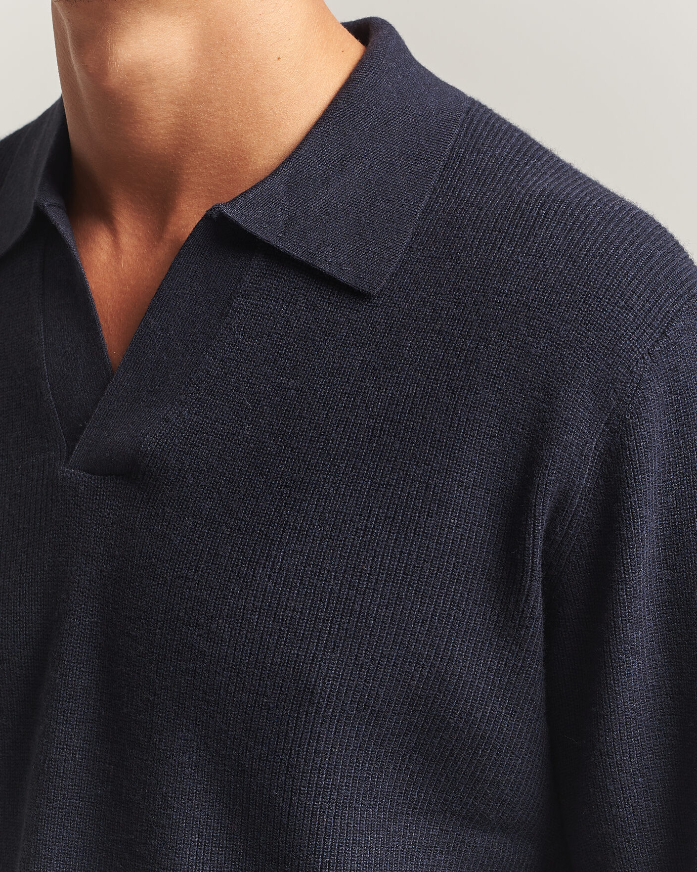 Homme | Pulls Et Tricots | NN07 | Hope Cotton/Cashmere Rib Knitted Polo Navy