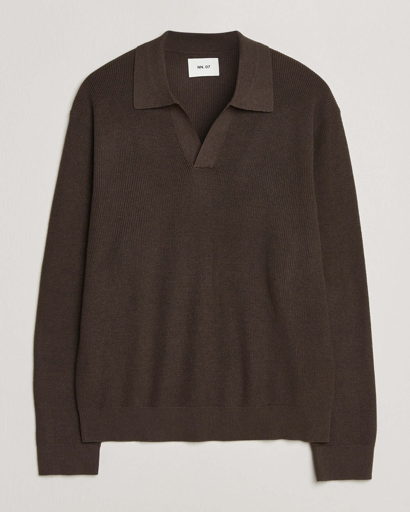 Homme | Pulls Et Tricots | NN07 | Hope Cotton/Cashmere Rib Knitted Polo Brown