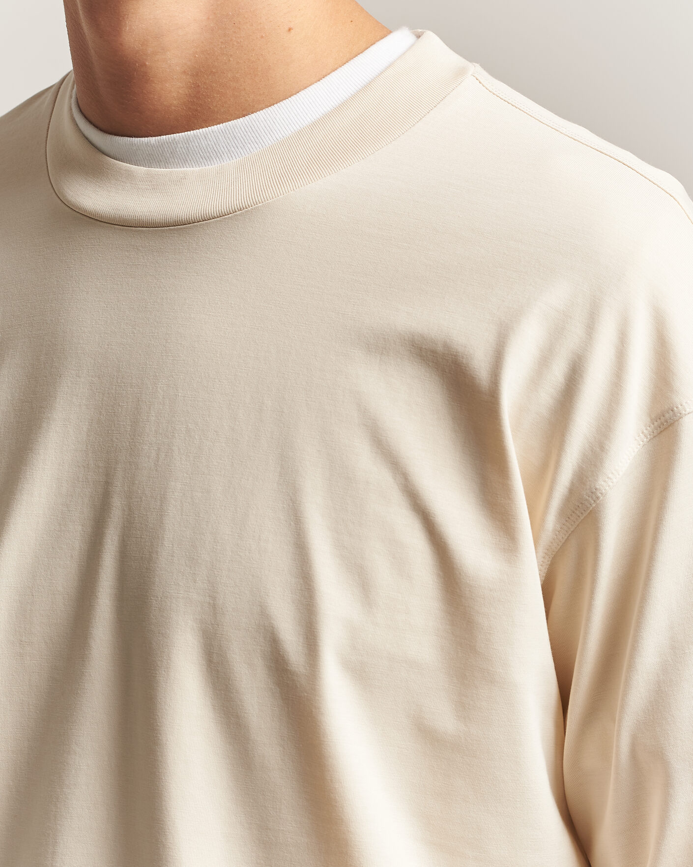 Homme | T-shirts | NN07 | Lionel Suvin Cotton Long Sleeve T-Shirt Ivory