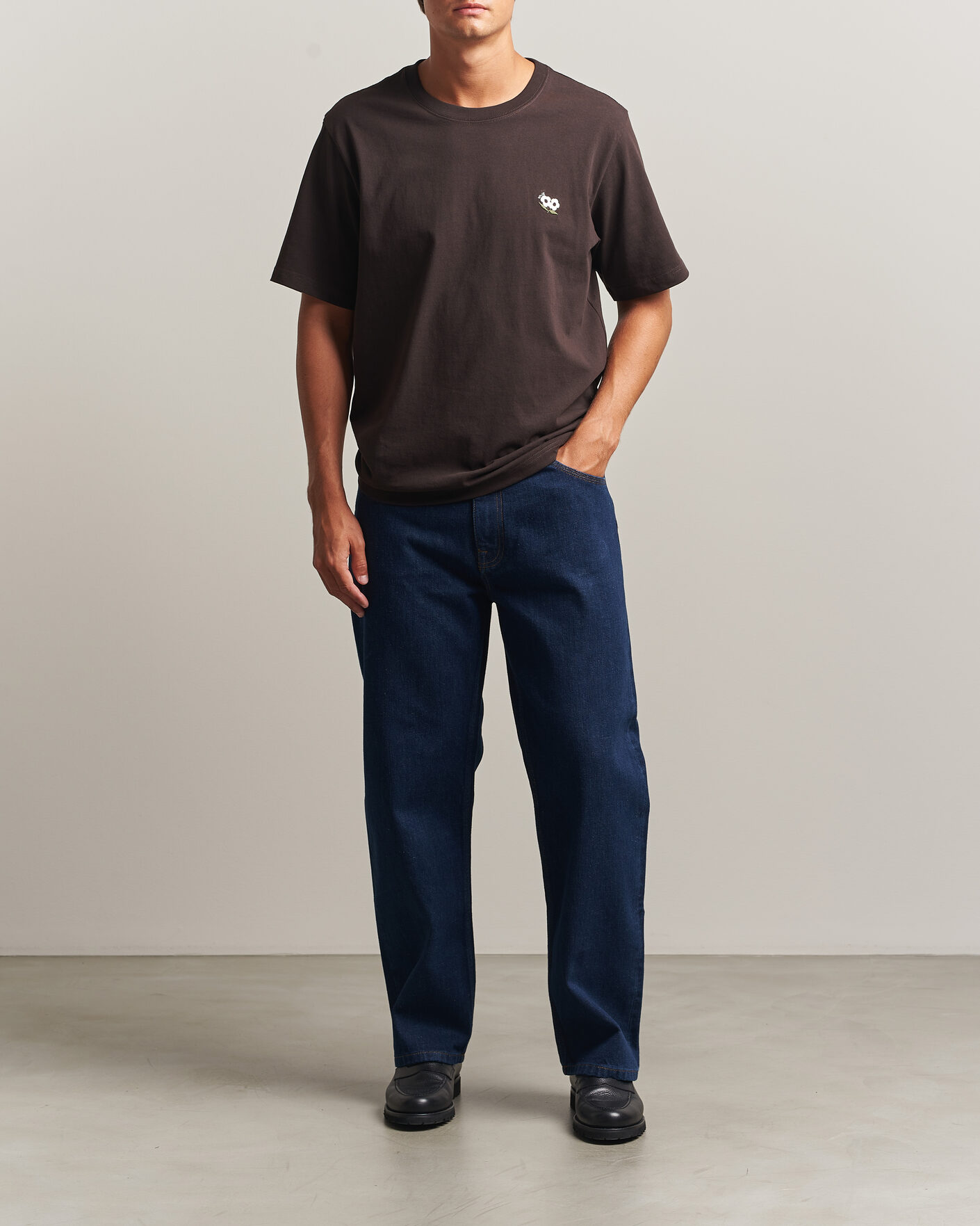 Homme | T-shirts | NN07 | Jett Embroidered Crew Neck T-Shirt Deep Truffle