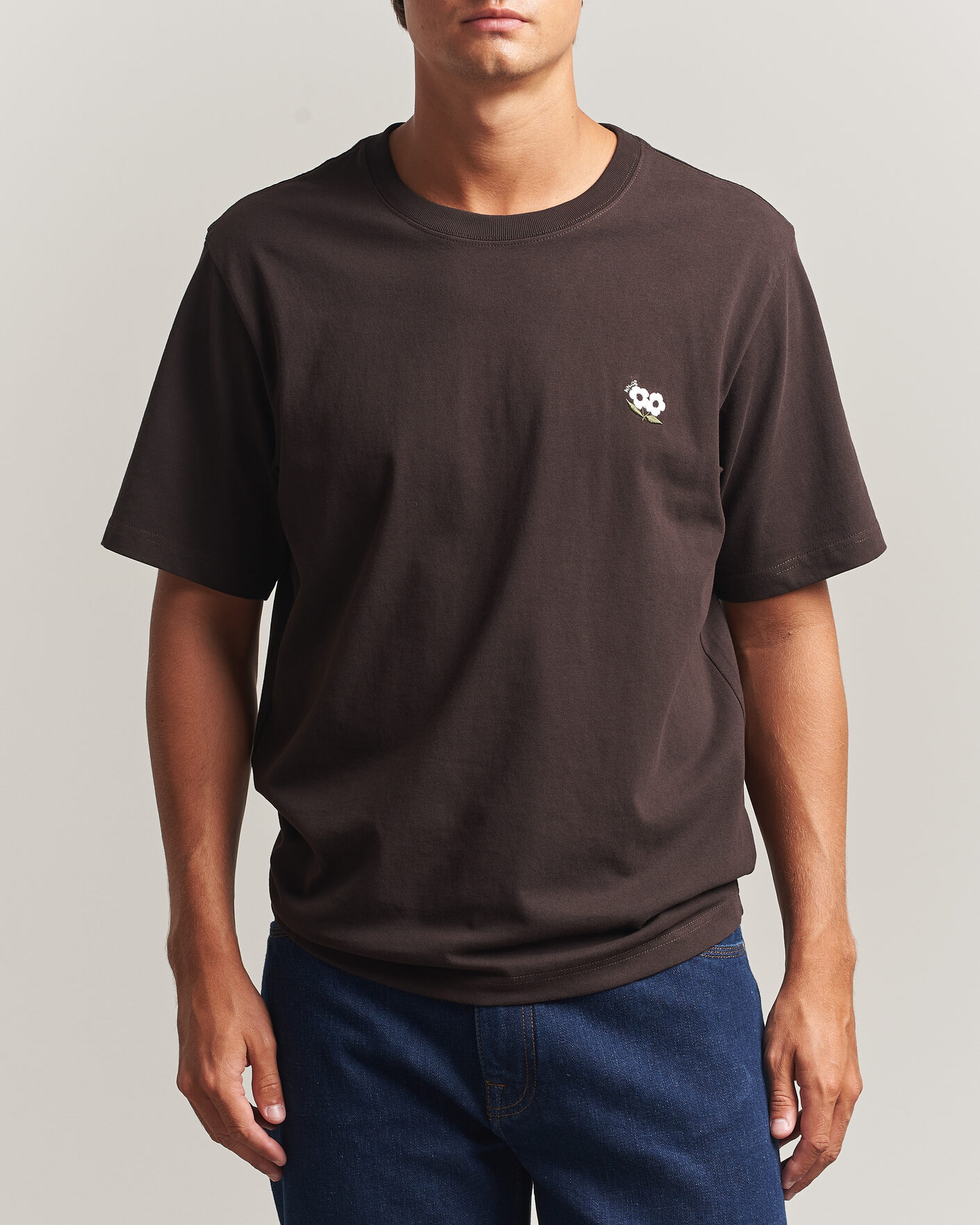 Homme | T-shirts | NN07 | Jett Embroidered Crew Neck T-Shirt Deep Truffle