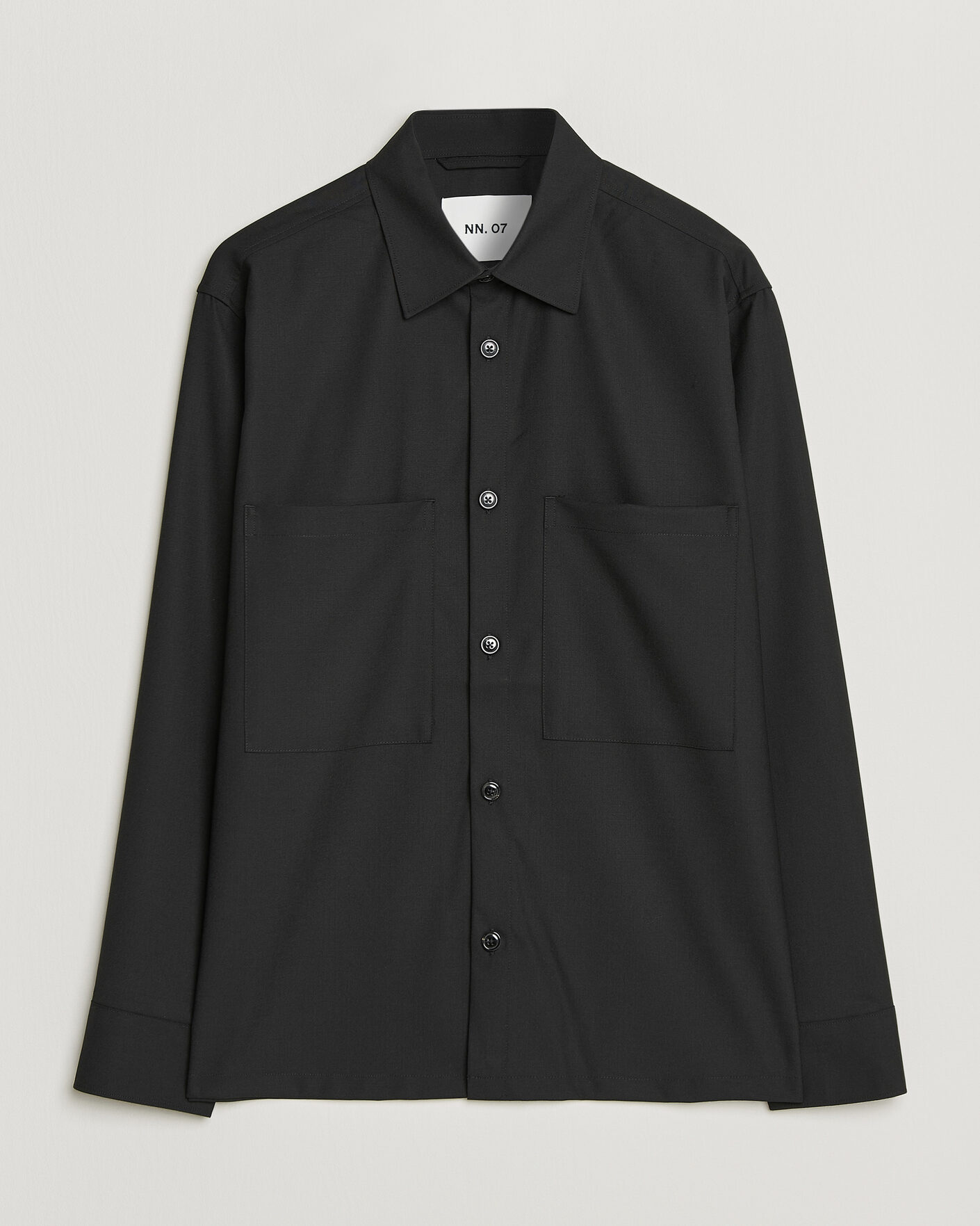 Homme | Chemises | NN07 | Freddy Wool Overshirt Black