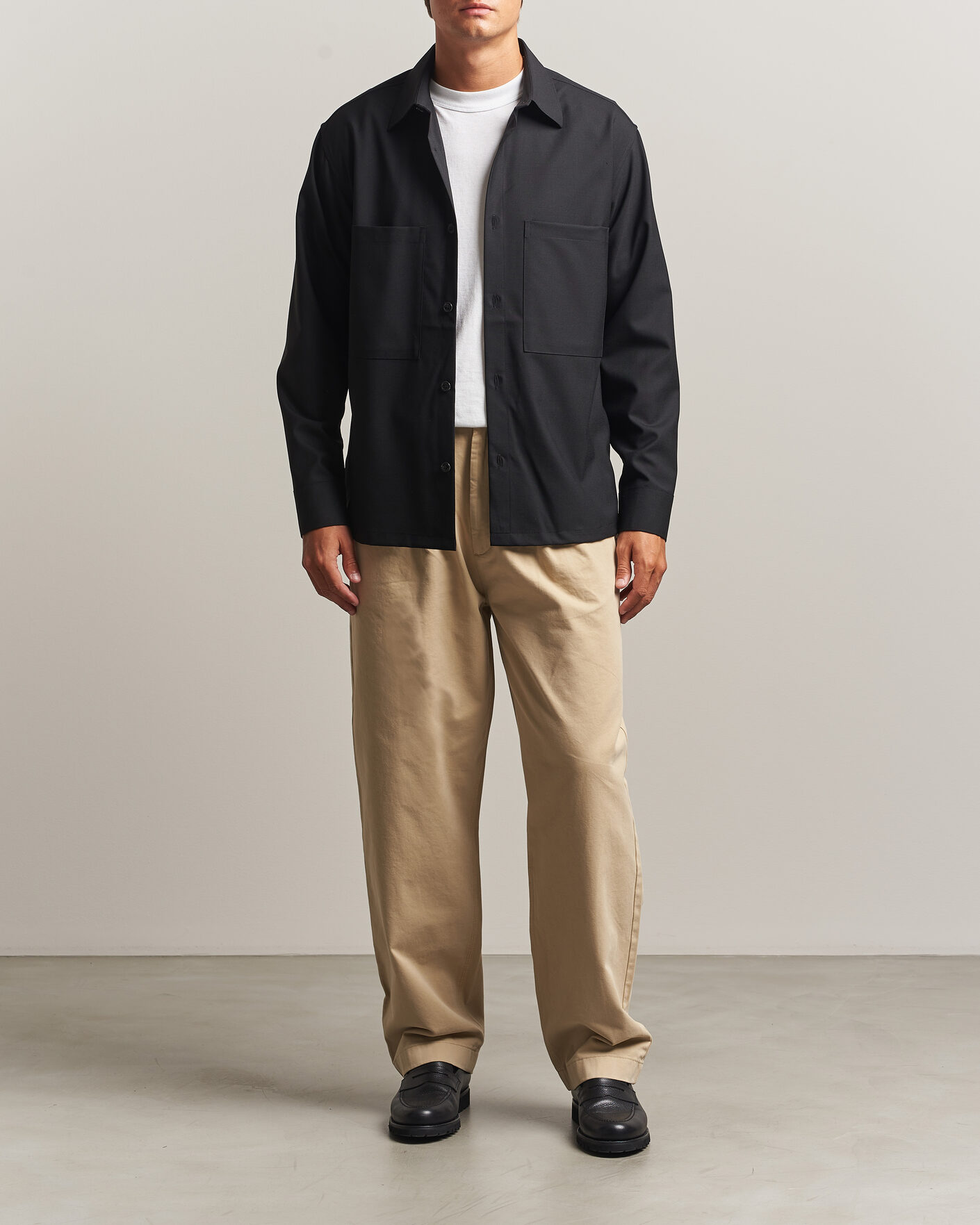 Homme | Chemises | NN07 | Freddy Wool Overshirt Black