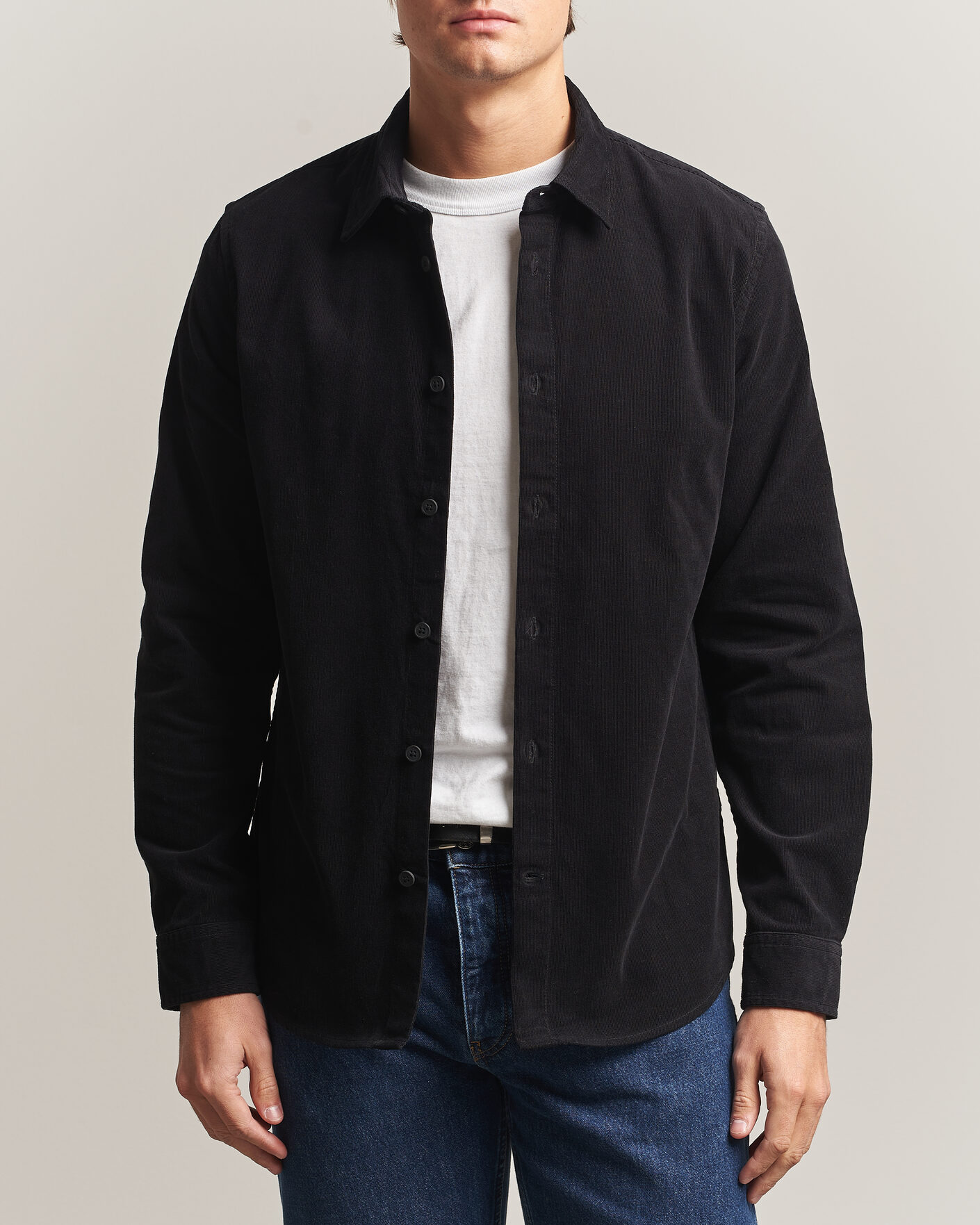 Homme | Chemises | NN07 | Asher Baby Cord Shirt Black