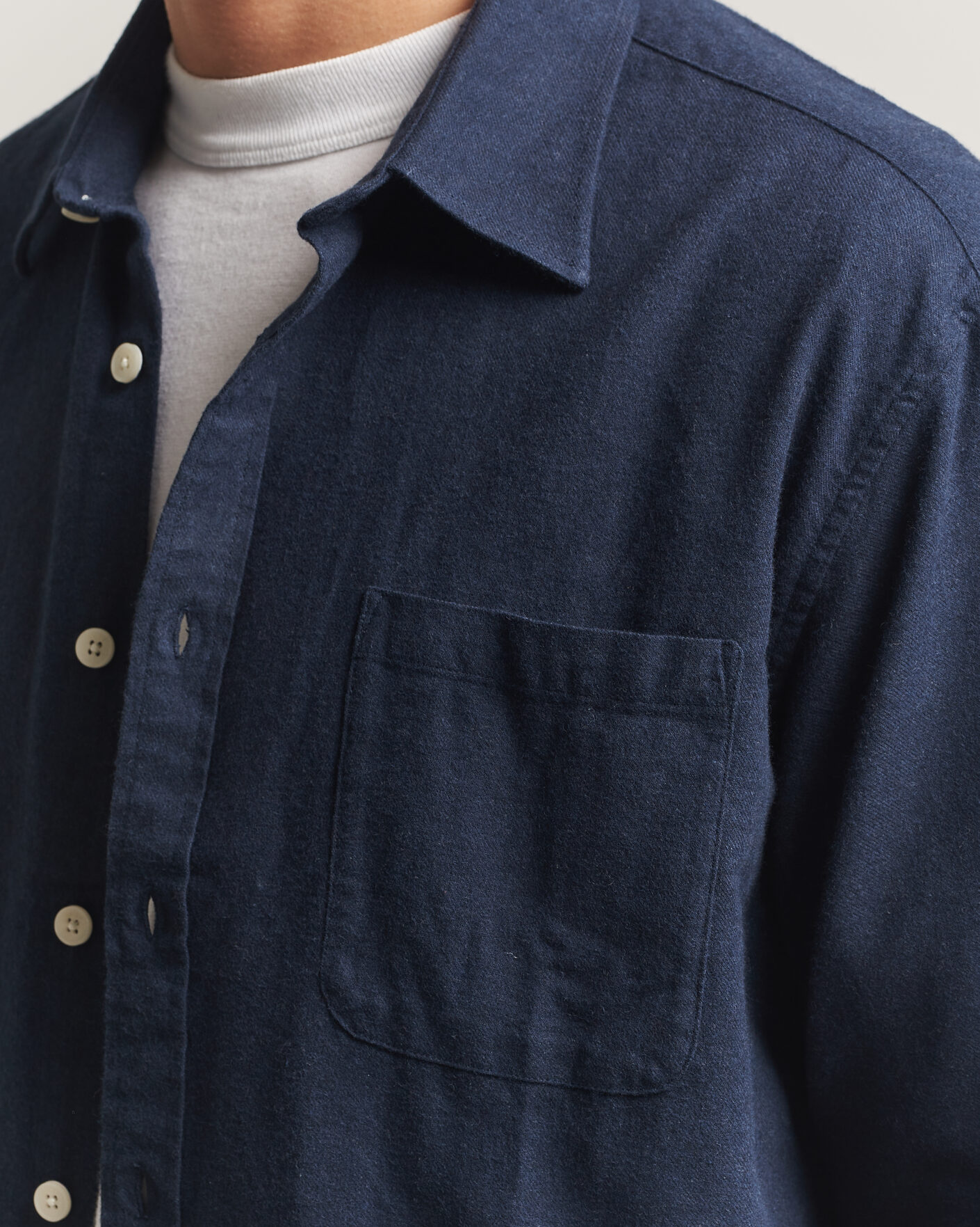 Homme | Chemises | NN07 | Dino Brushed Flannel Shirt Navy Blue