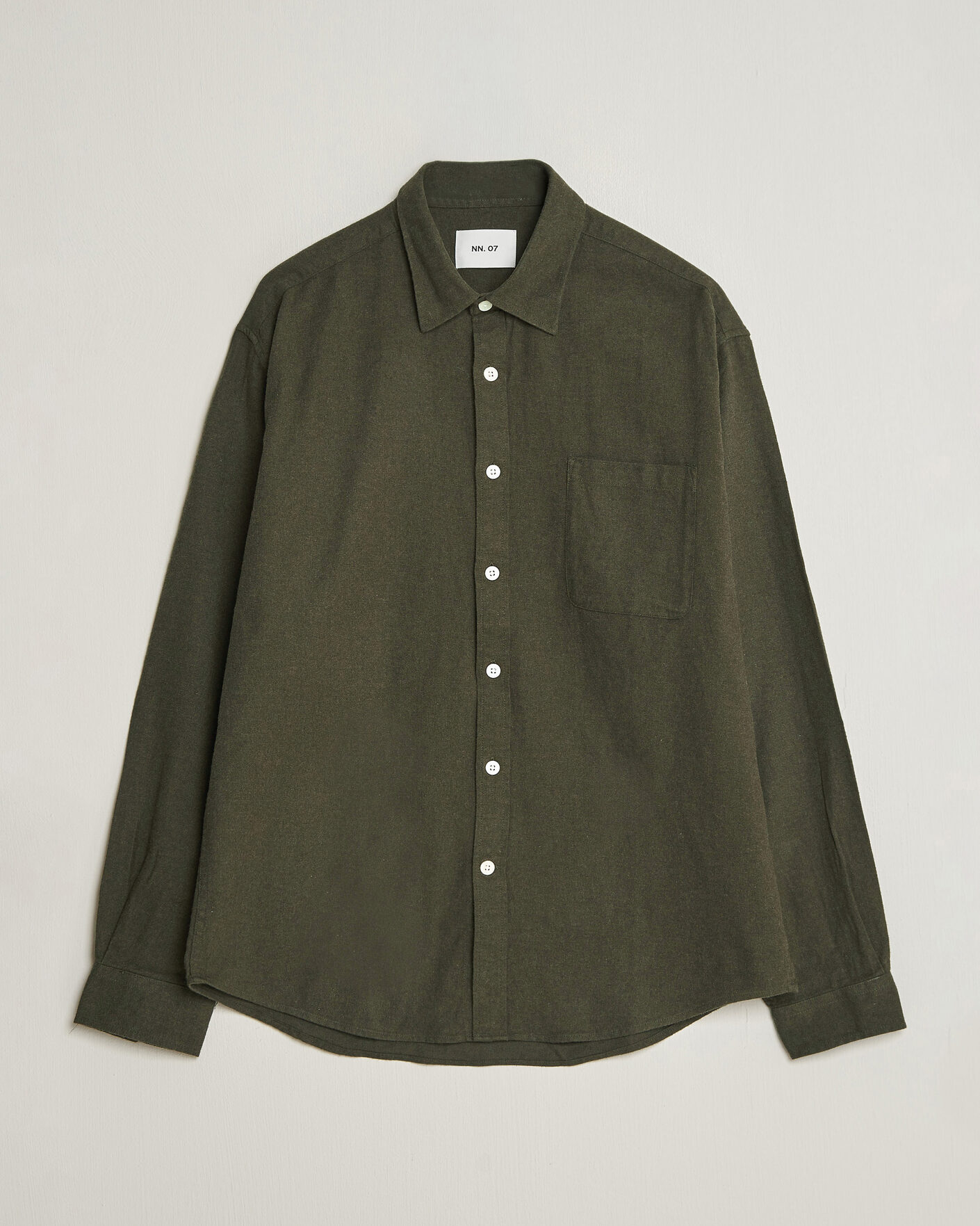 Homme | Chemises | NN07 | Dino Brushed Flannel Shirt Dark Army
