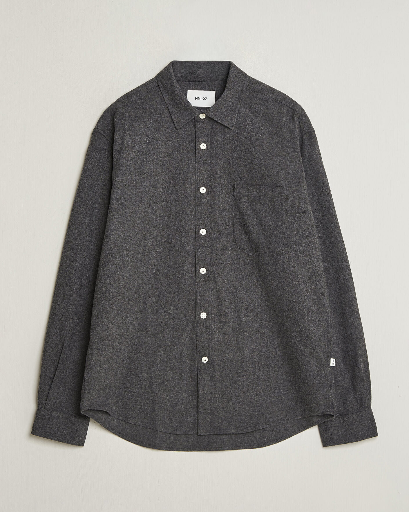 Homme | Chemises | NN07 | Dino Brushed Flannel Shirt Dark Grey