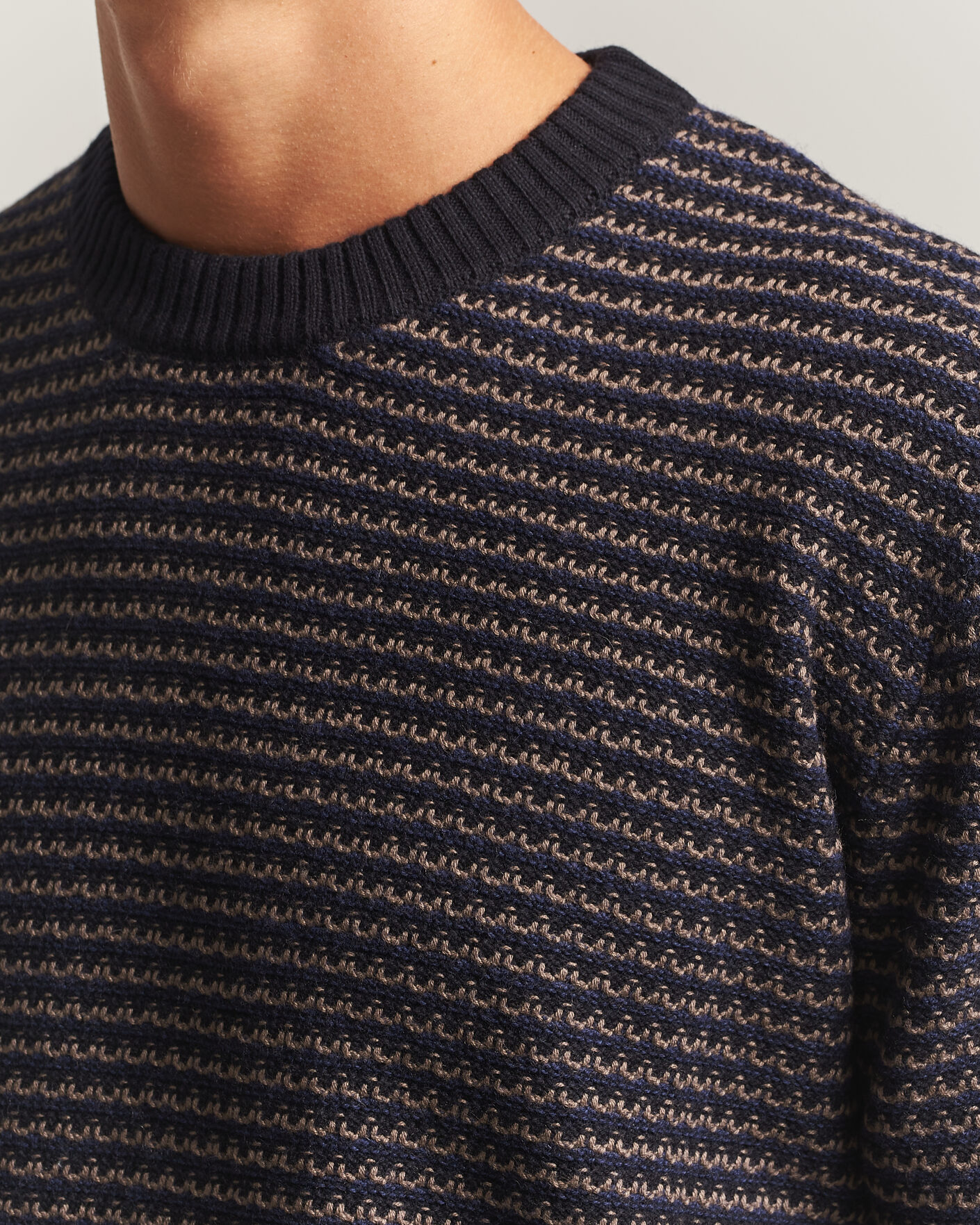 Homme | Pulls Et Tricots | NN07 | Russell Cotton/Wool Structured Sweater Navy Blue