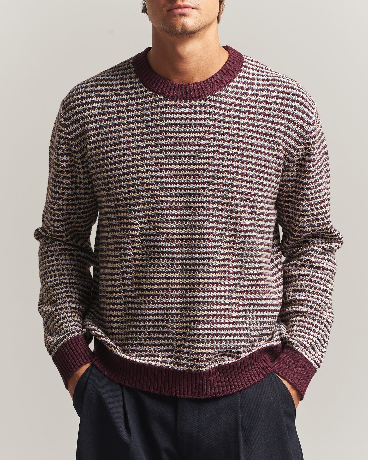 Homme | Pulls Et Tricots | NN07 | Russell Cotton/Wool Structured Sweater Winetasting