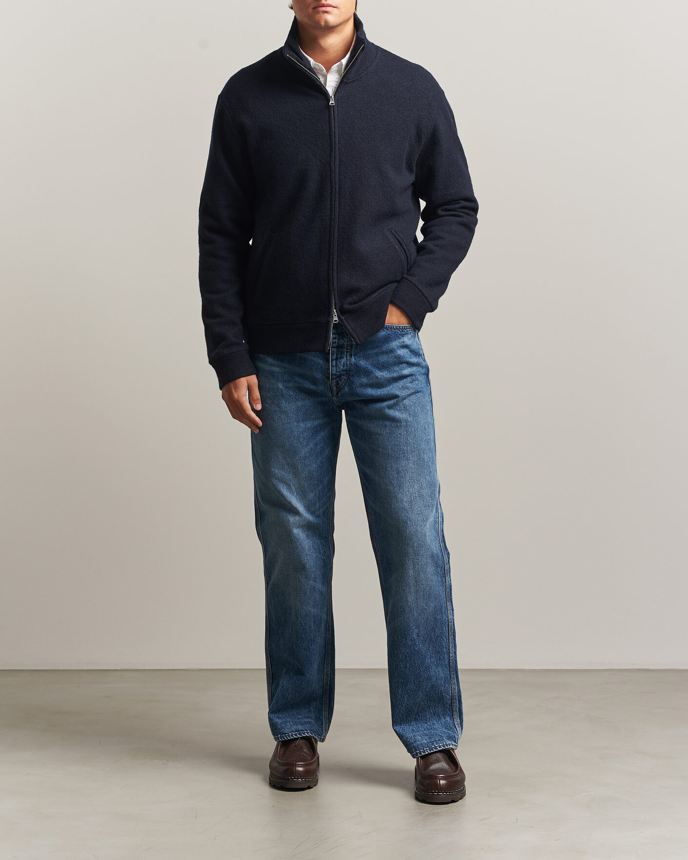 Homme | Pulls Et Tricots | NN07 | Soft Boiled Wool Full Zip Navy Blue