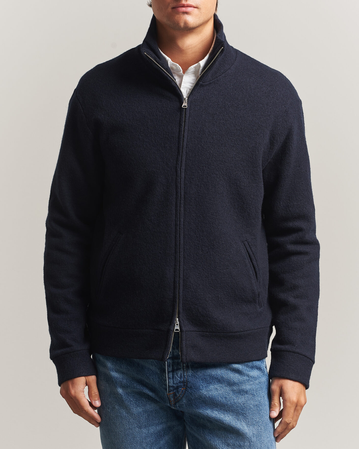 Homme | Pulls Et Tricots | NN07 | Soft Boiled Wool Full Zip Navy Blue