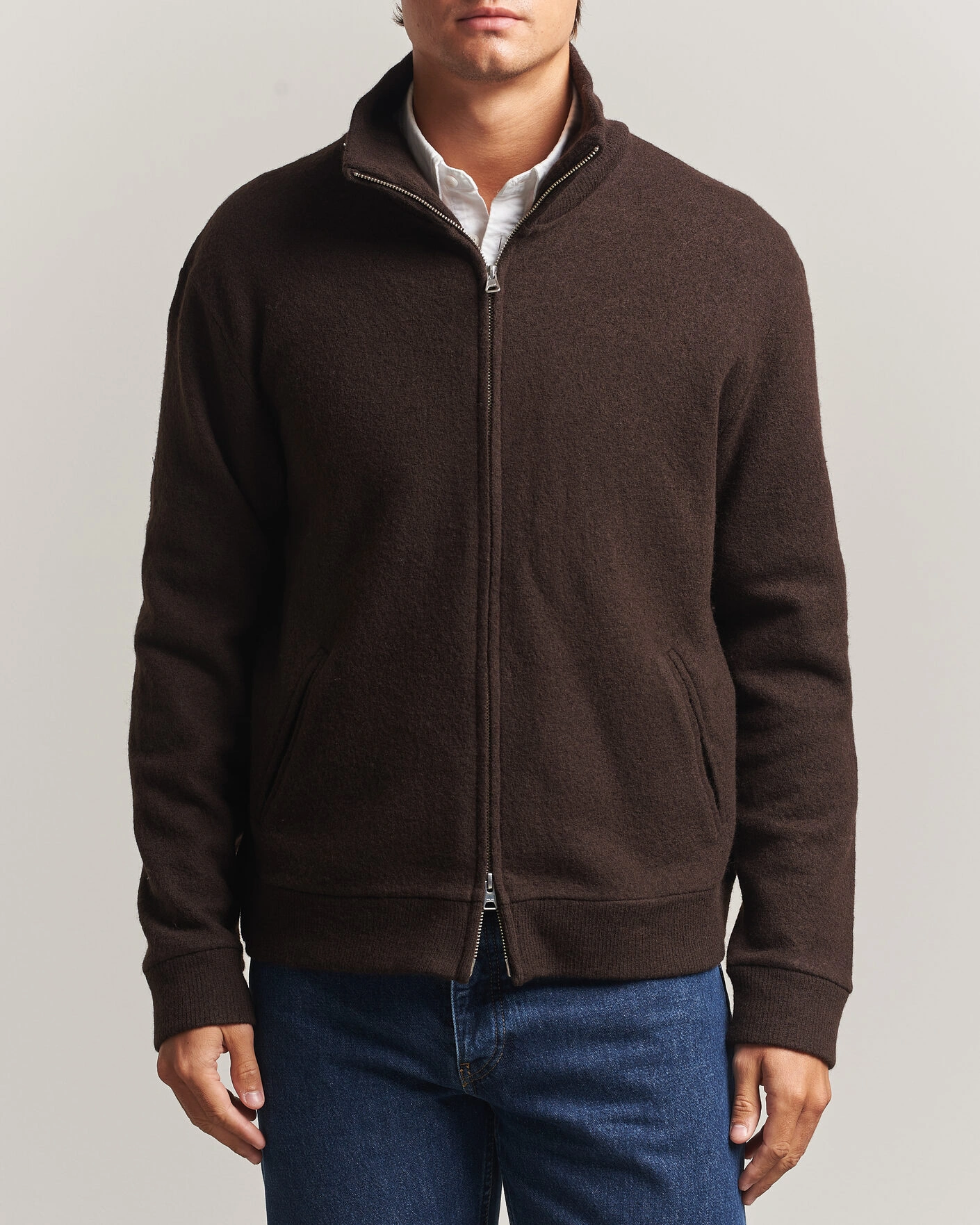 Homme | Pulls Et Tricots | NN07 | Soft Boiled Wool Full Zip Deep Truffle
