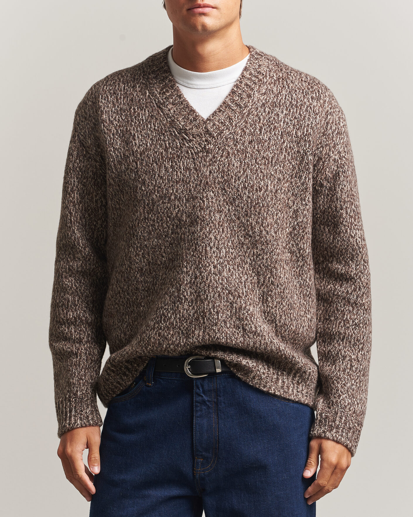 Homme | Pulls Et Tricots | NN07 | Flint Wool Knitted V-Neck Deep Truffle