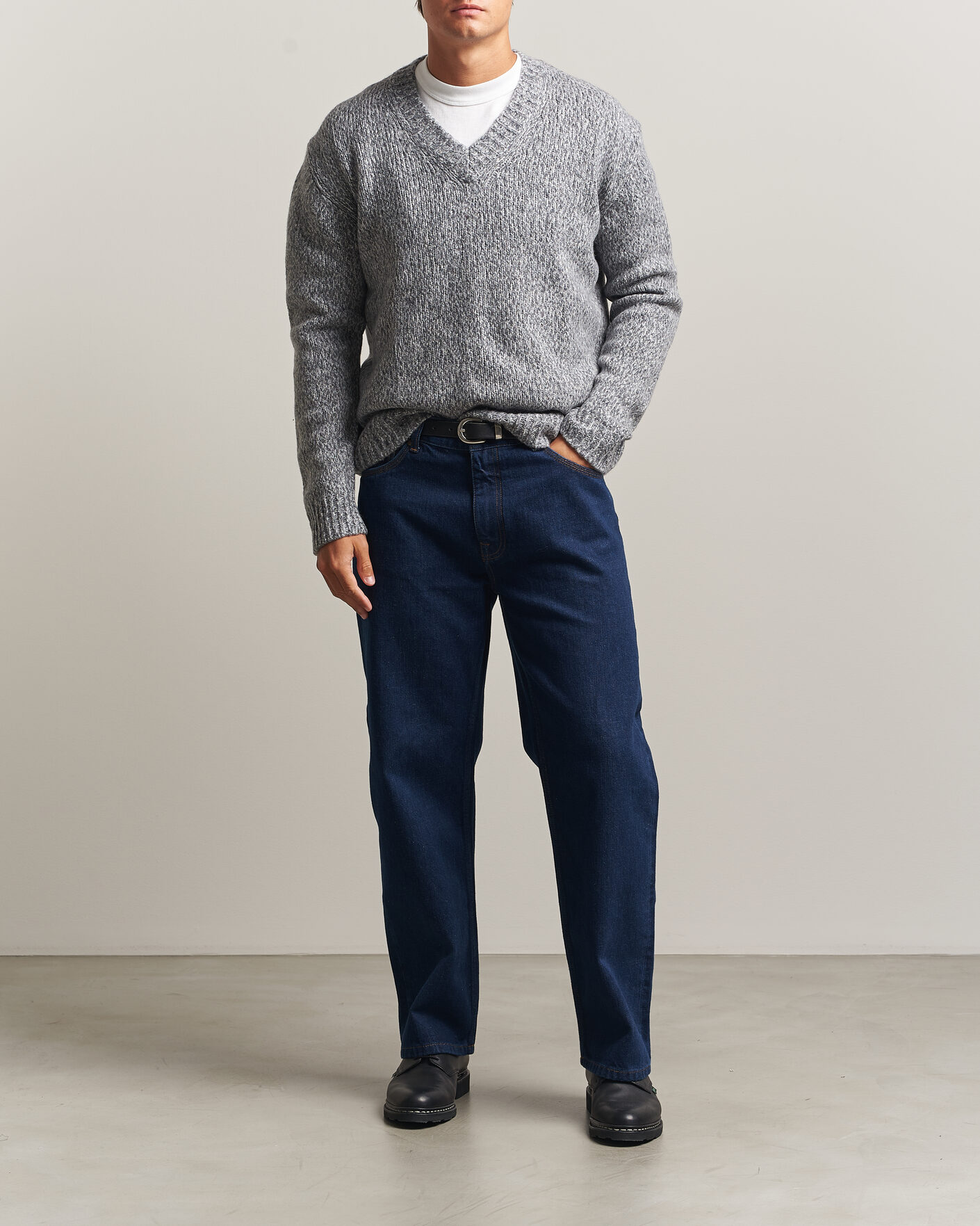 Homme | Pulls Et Tricots | NN07 | Flint Wool Knitted V-Neck Grey Melange