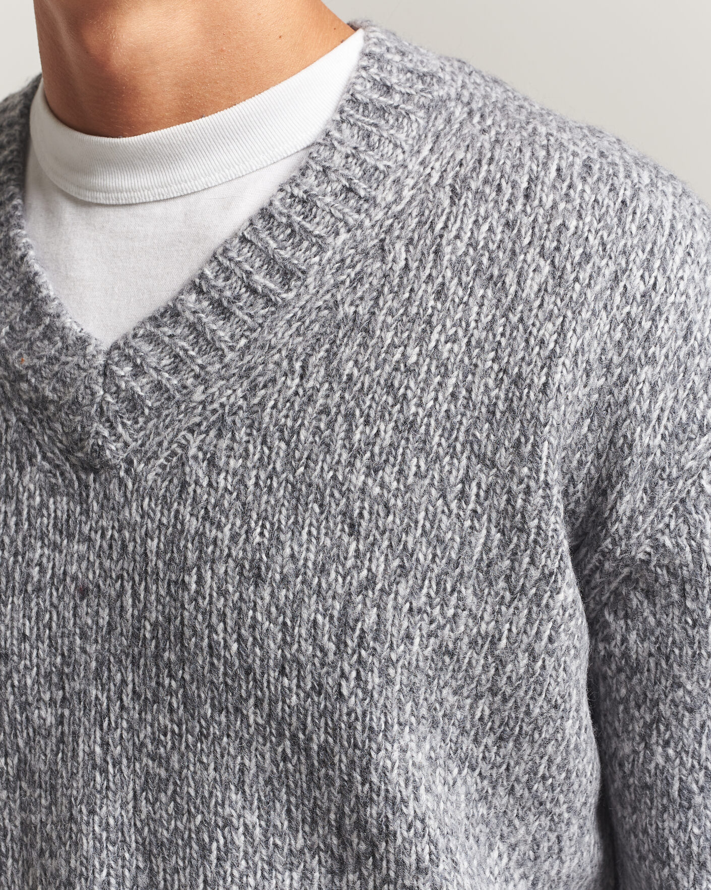 Homme | Pulls Et Tricots | NN07 | Flint Wool Knitted V-Neck Grey Melange