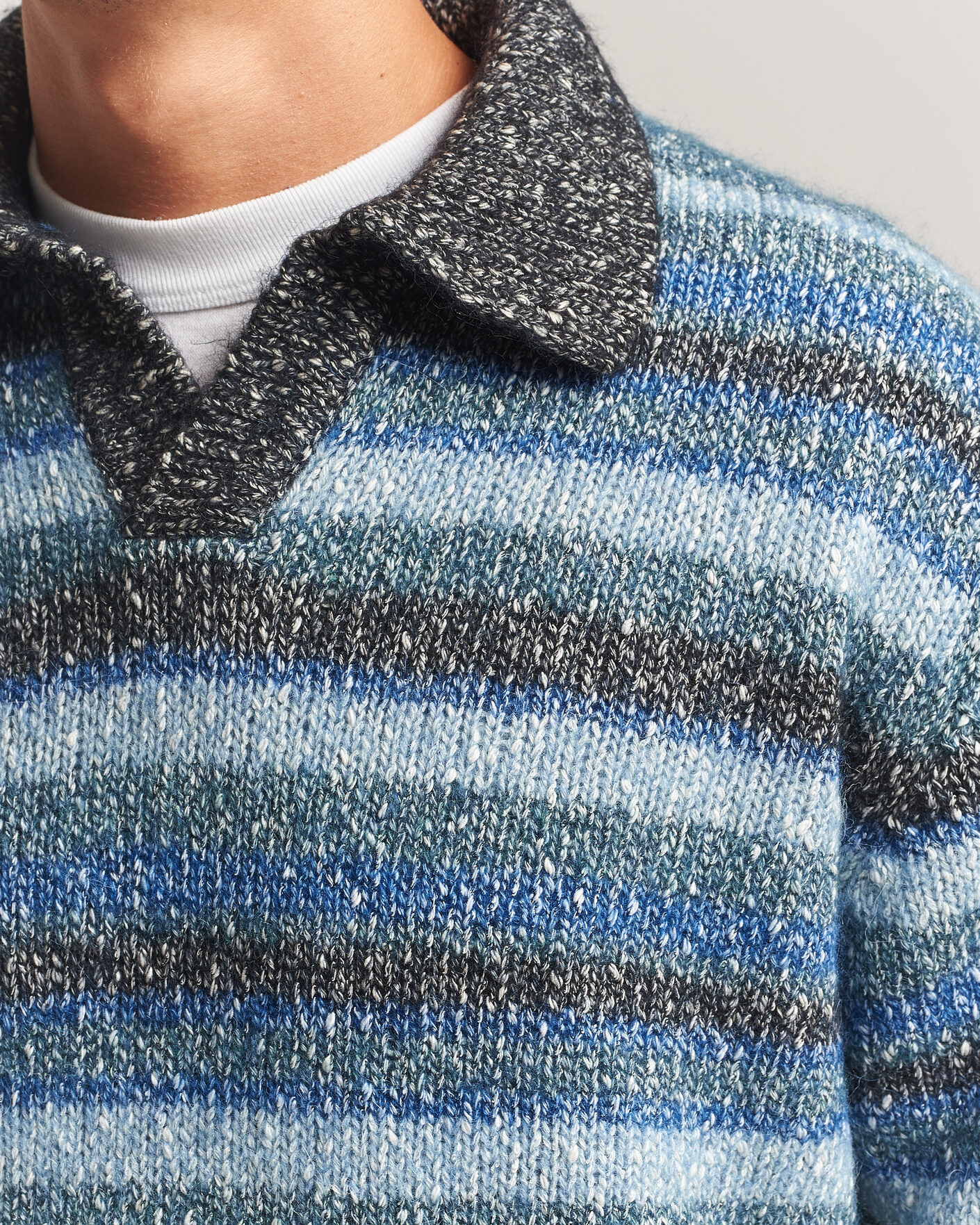 Homme | Pulls Et Tricots | NN07 | Erling Striped Knitted Polo Navy Multi