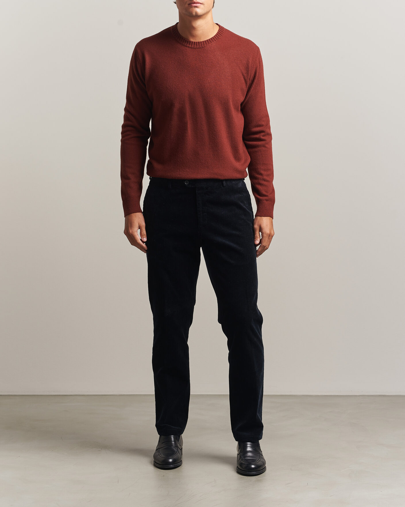 Homme | Pulls Et Tricots | Oscar Jacobson | Valter Wool/Cashmere Round Neck Orange Rust