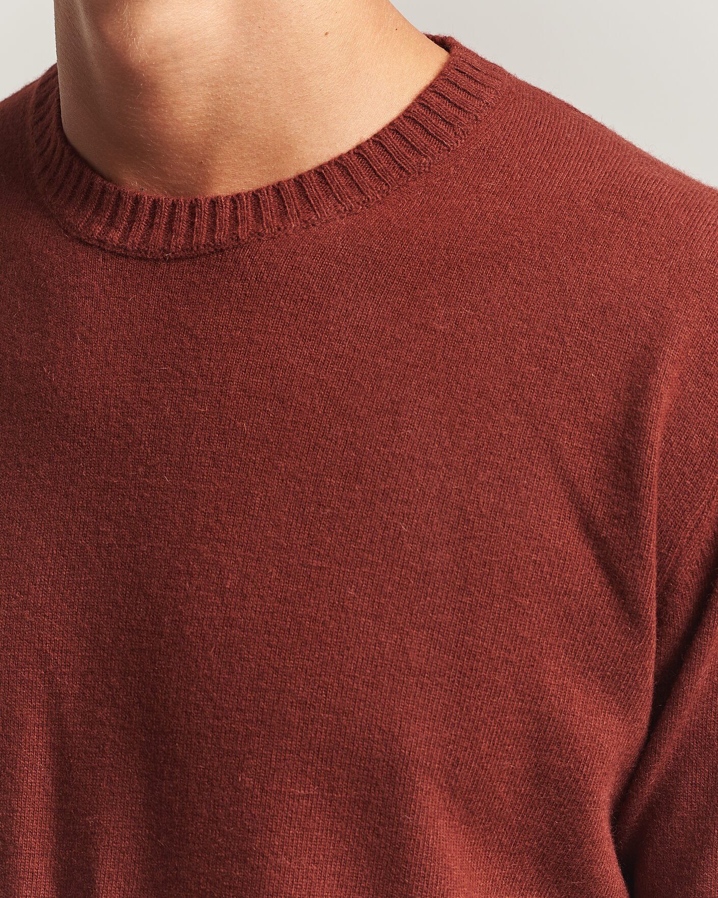 Homme | Pulls Et Tricots | Oscar Jacobson | Valter Wool/Cashmere Round Neck Orange Rust