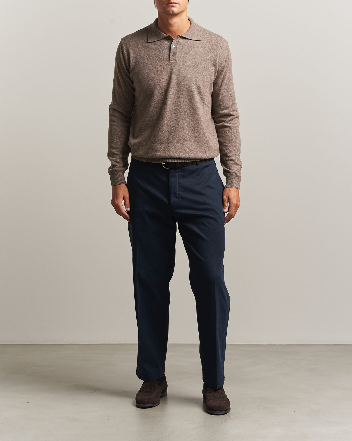 Homme | Pulls Et Tricots | Oscar Jacobson | Pepe Wool/Cashmere Polo Light Brown