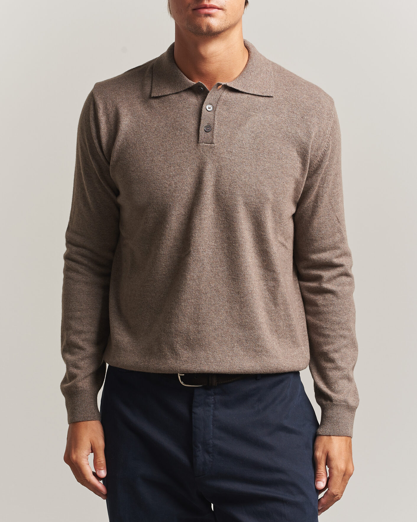 Homme | Pulls Et Tricots | Oscar Jacobson | Pepe Wool/Cashmere Polo Light Brown