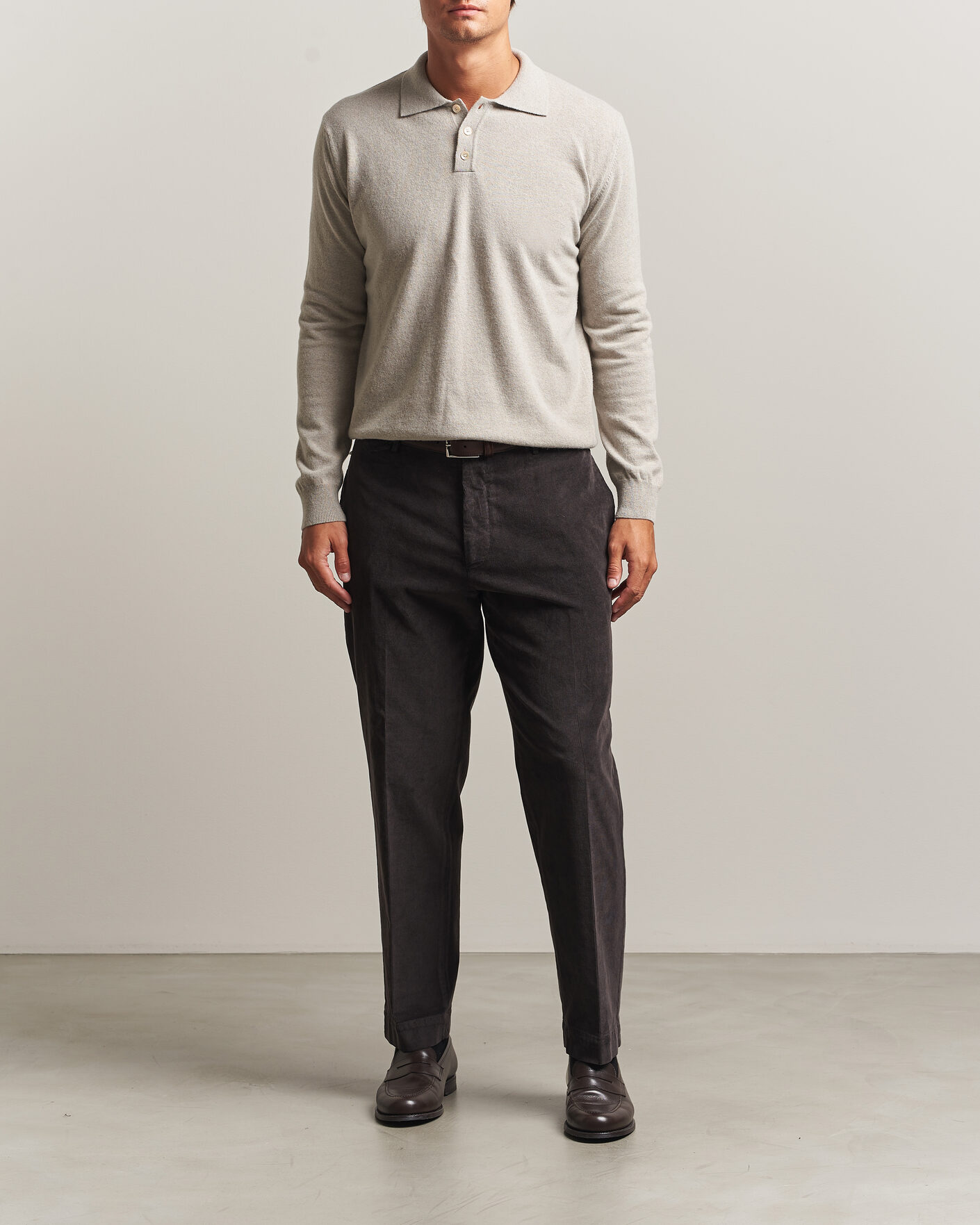 Homme | Pulls Et Tricots | Oscar Jacobson | Pepe Wool/Cashmere Polo Light Beige