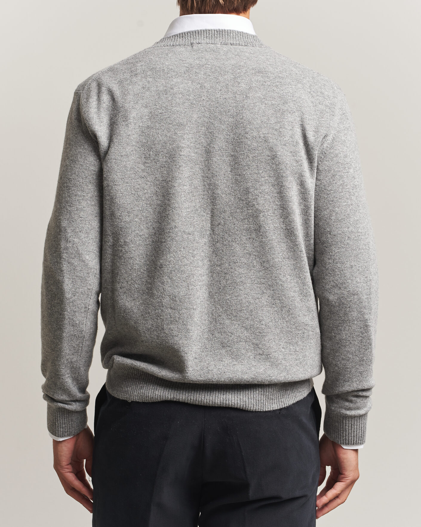 Homme | Pulls Et Tricots | Oscar Jacobson | Gregor Wool/Cashmere V-Neck Grey Melange