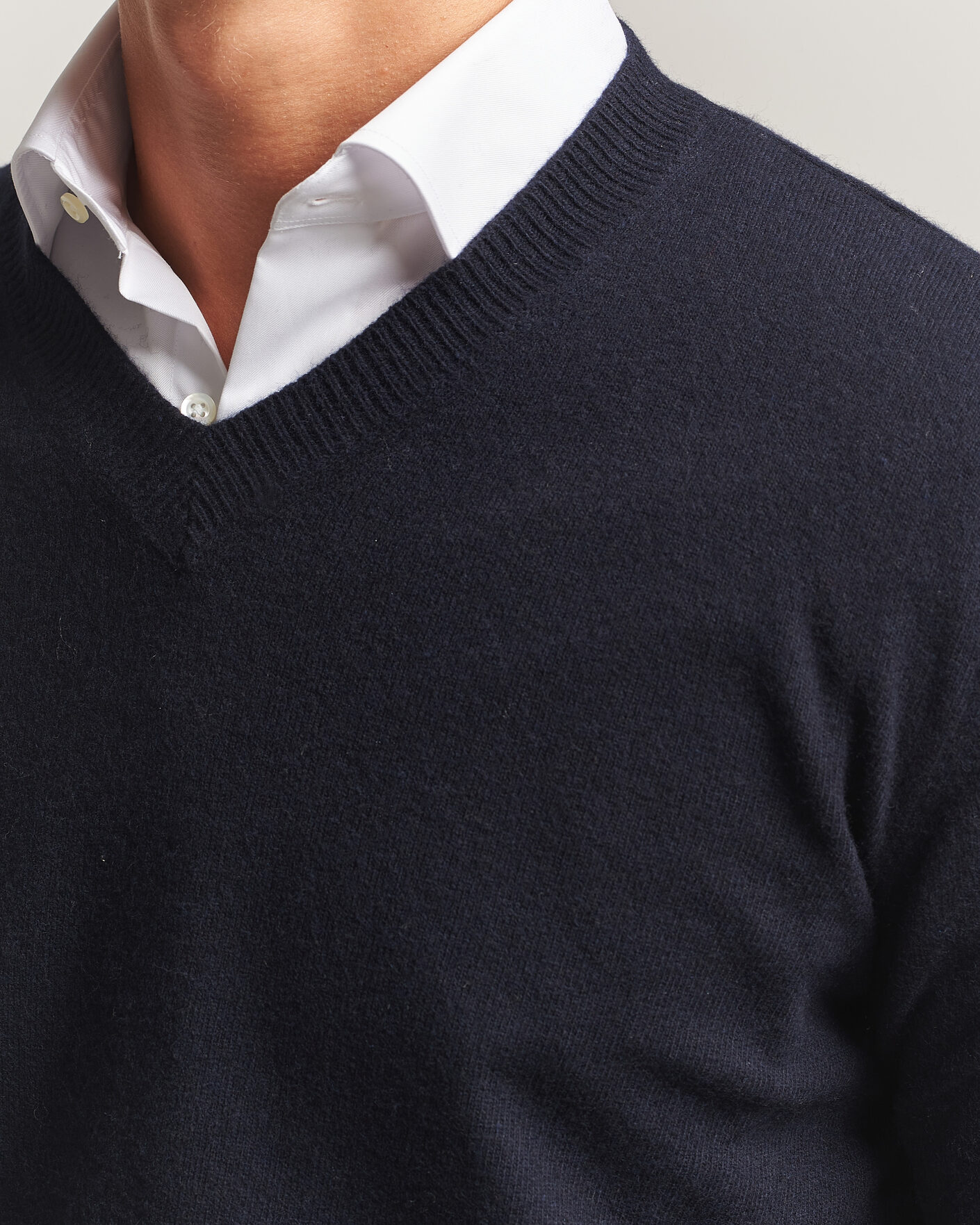 Homme | Pulls Et Tricots | Oscar Jacobson | Gregor Wool/Cashmere V-Neck Navy
