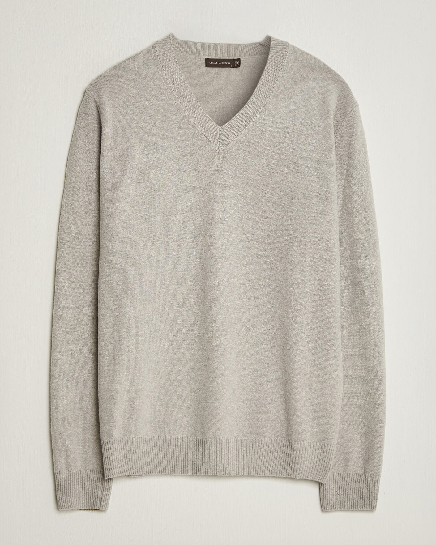 Homme | Pulls Et Tricots | Oscar Jacobson | Gregor Wool/Cashmere V-Neck Light Beige