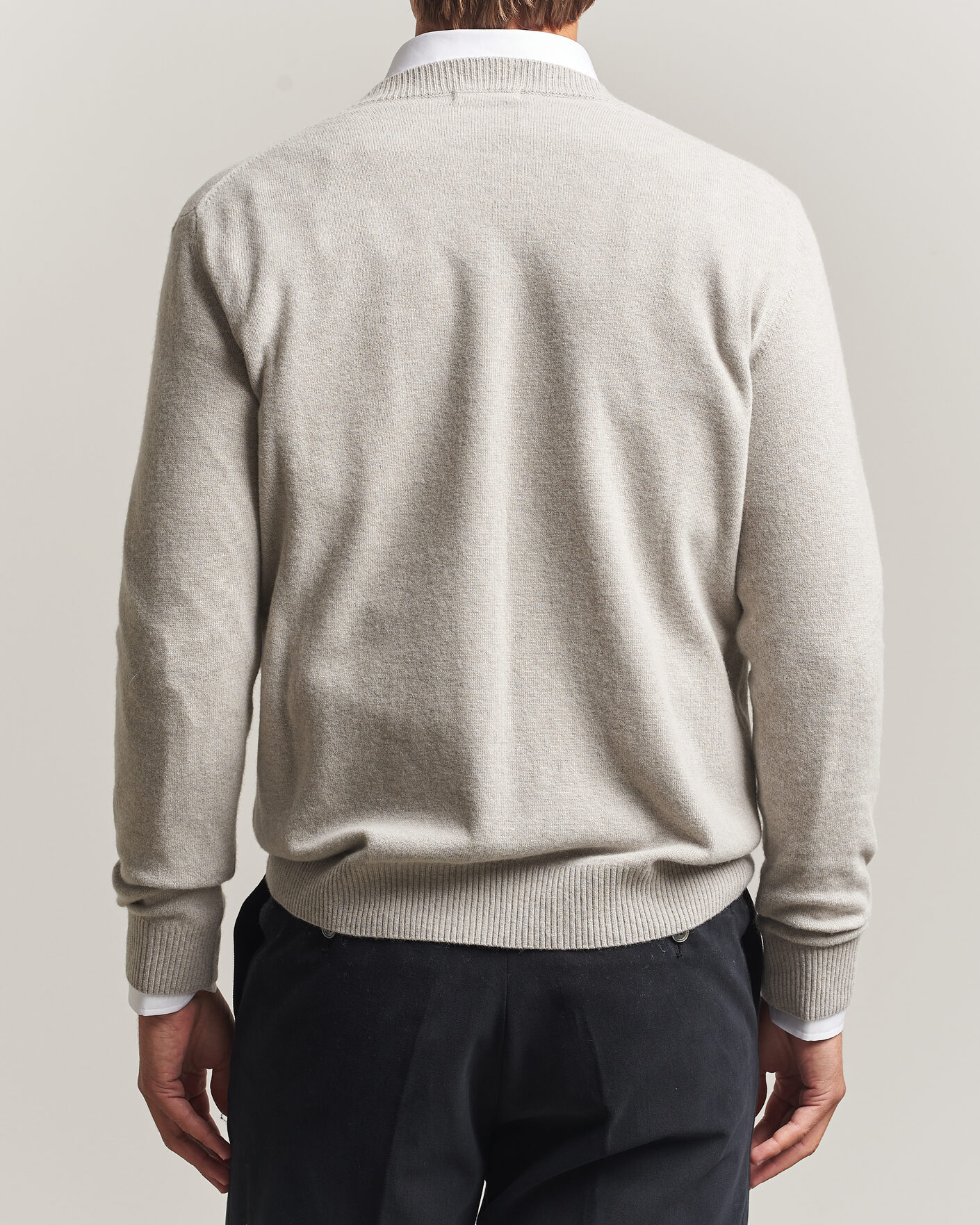 Homme | Pulls Et Tricots | Oscar Jacobson | Gregor Wool/Cashmere V-Neck Light Beige