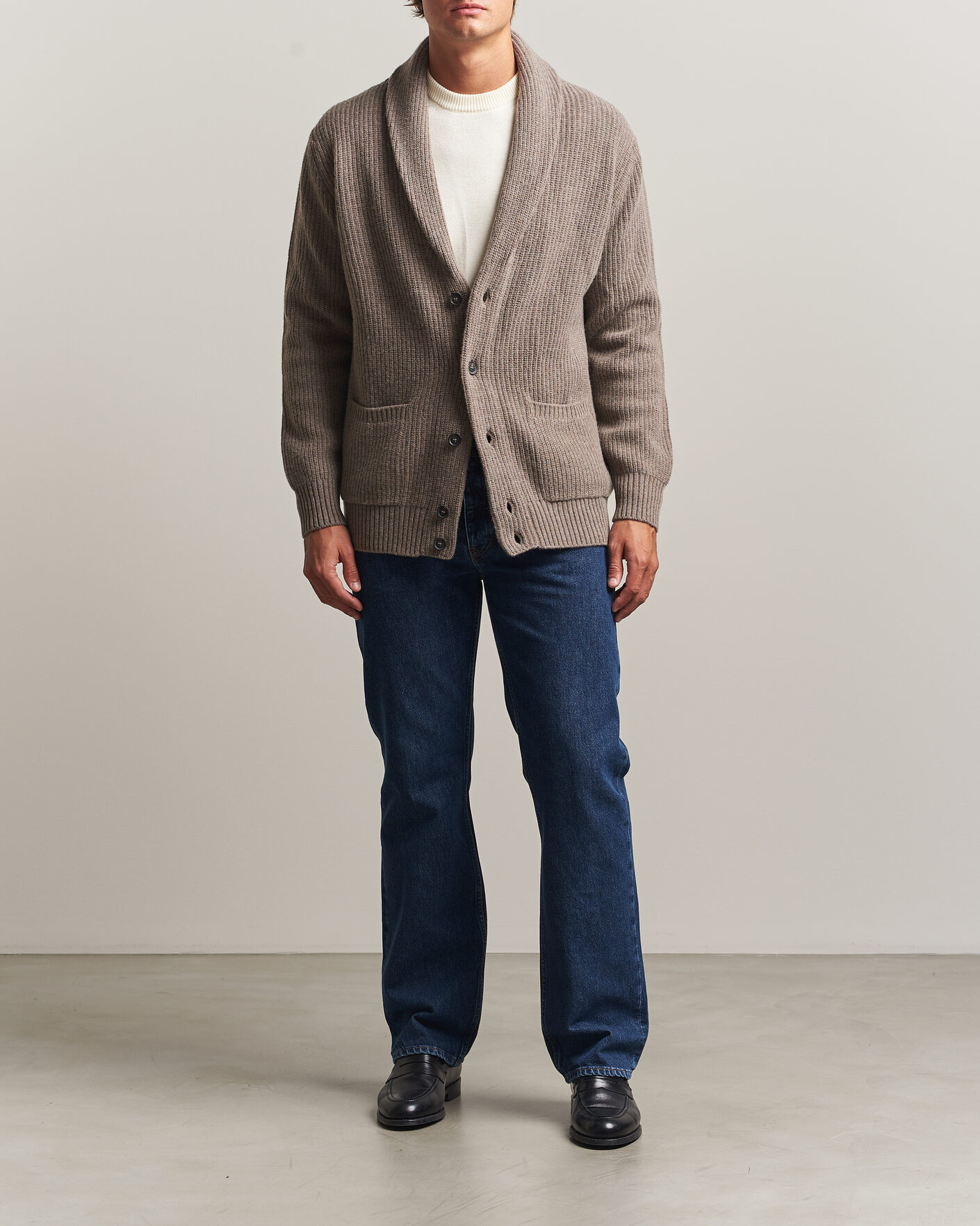 Homme | Pulls Et Tricots | Oscar Jacobson | Roland Wool Cardigan Beige